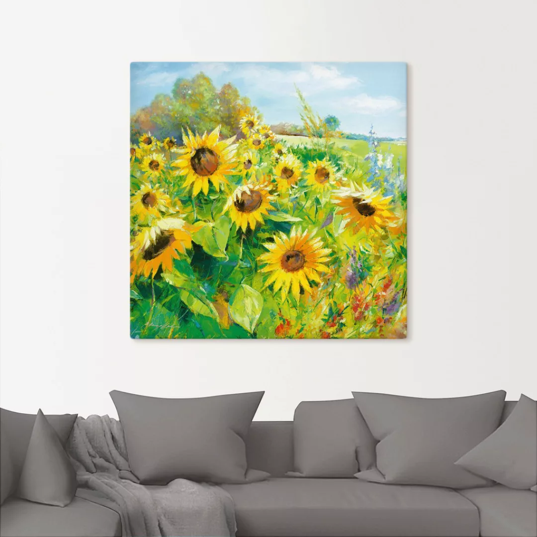 Artland Wandbild "Sommerwiese mit Sonnenblumen", Blumenwiese, (1 St.), als günstig online kaufen