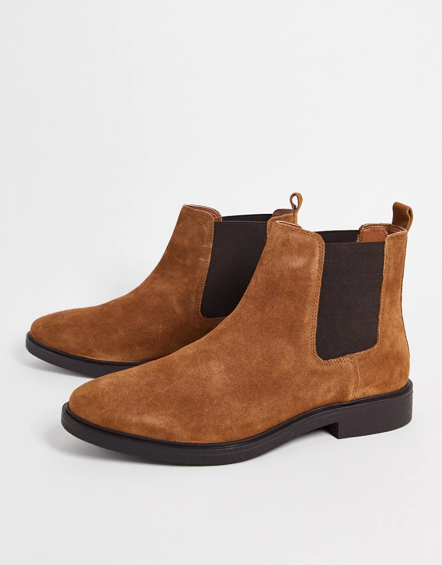 River Island – Chelsea-Stiefel in Braun mit Zwickel günstig online kaufen