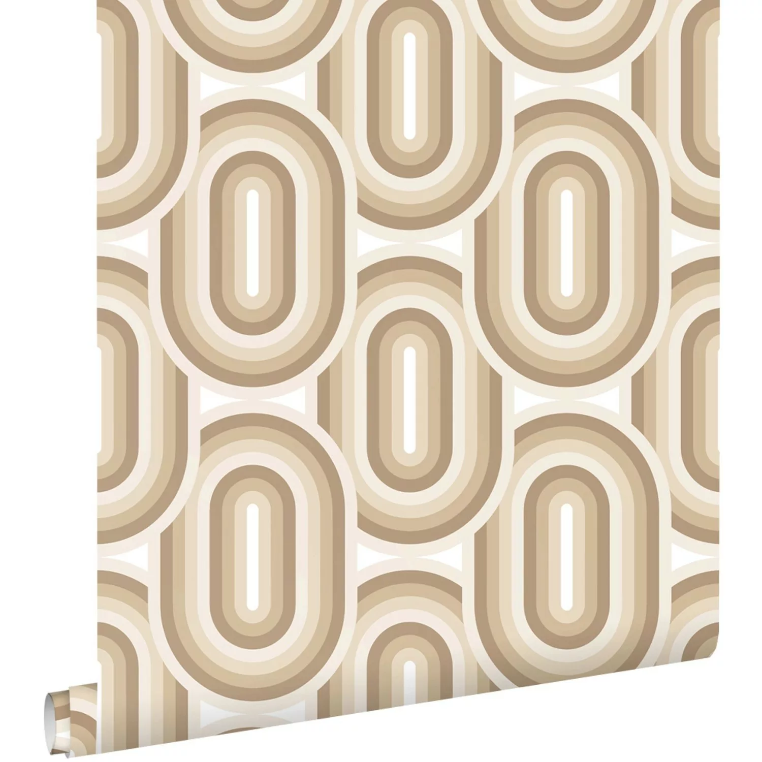 ESTAhome Tapete Retro-Ornamente Beige und Braun 50 x 900 cm 130981 günstig online kaufen