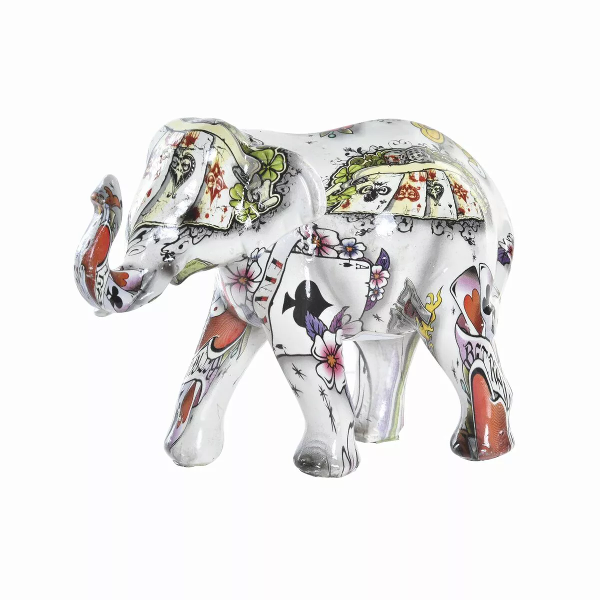 Deko-figur Dkd Home Decor Elefant Weiß Harz Bunt (11 X 5 X 9 Cm) günstig online kaufen