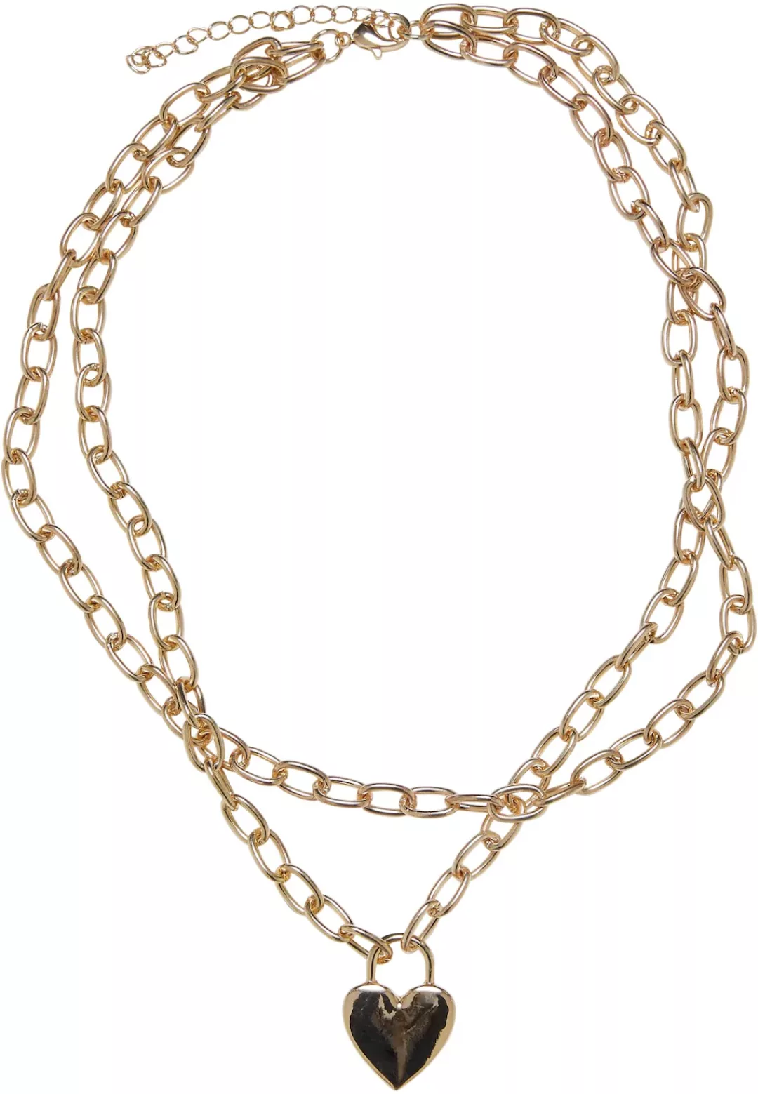 URBAN CLASSICS Edelstahlkette "Accessoires Heart Padlock Necklace" günstig online kaufen