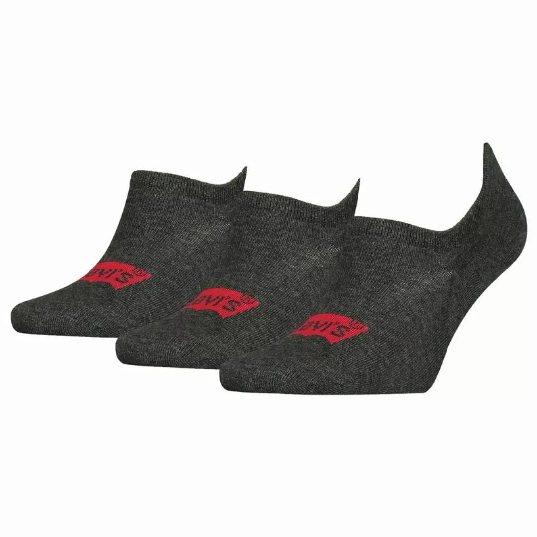 Levi´s ® High Rise Batwing Logo Footie Socken 3 Paare EU 43-46 Anthracite M günstig online kaufen