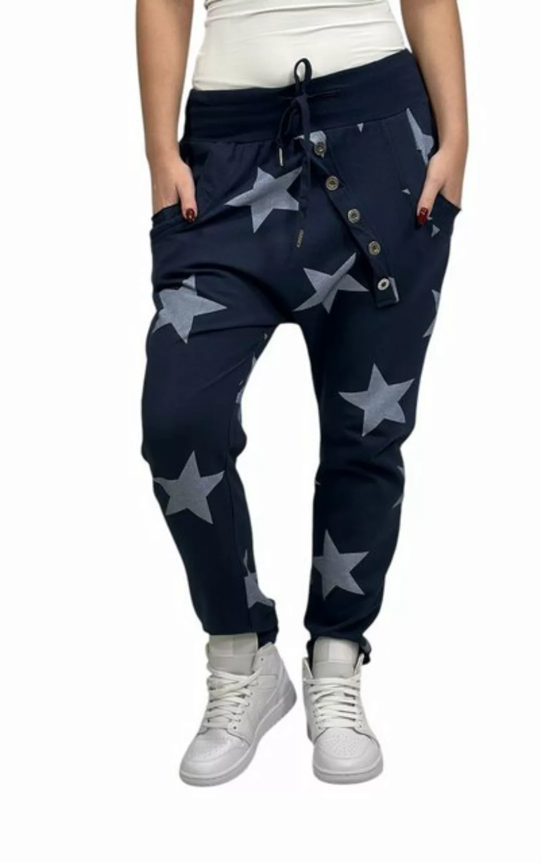 Mississhop Boyfriend-Hose Damen Hose Sweatpants Jogginghose Sterne M.132 günstig online kaufen