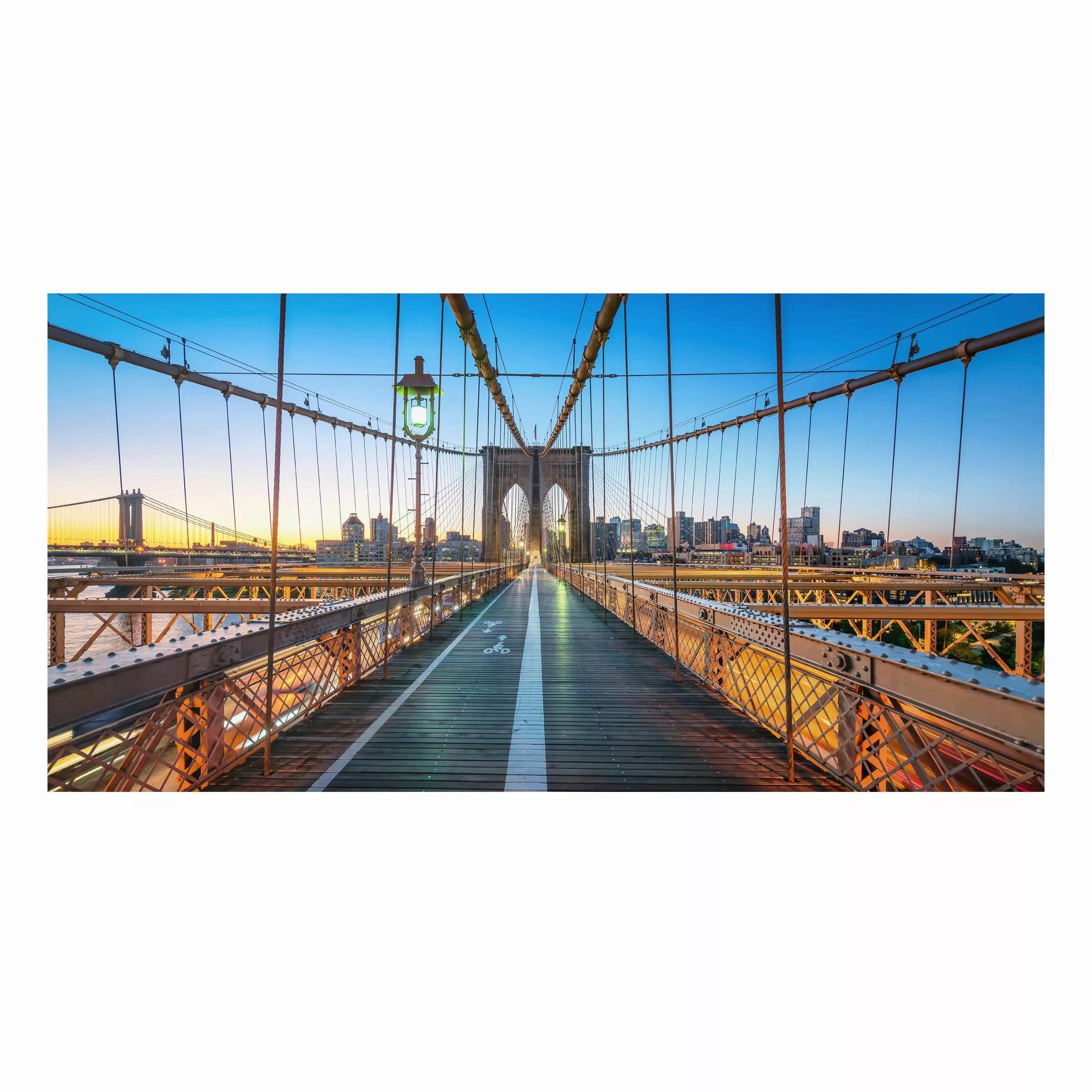 Alu-Dibond Bild Morgenblick von der Brooklyn Bridge günstig online kaufen