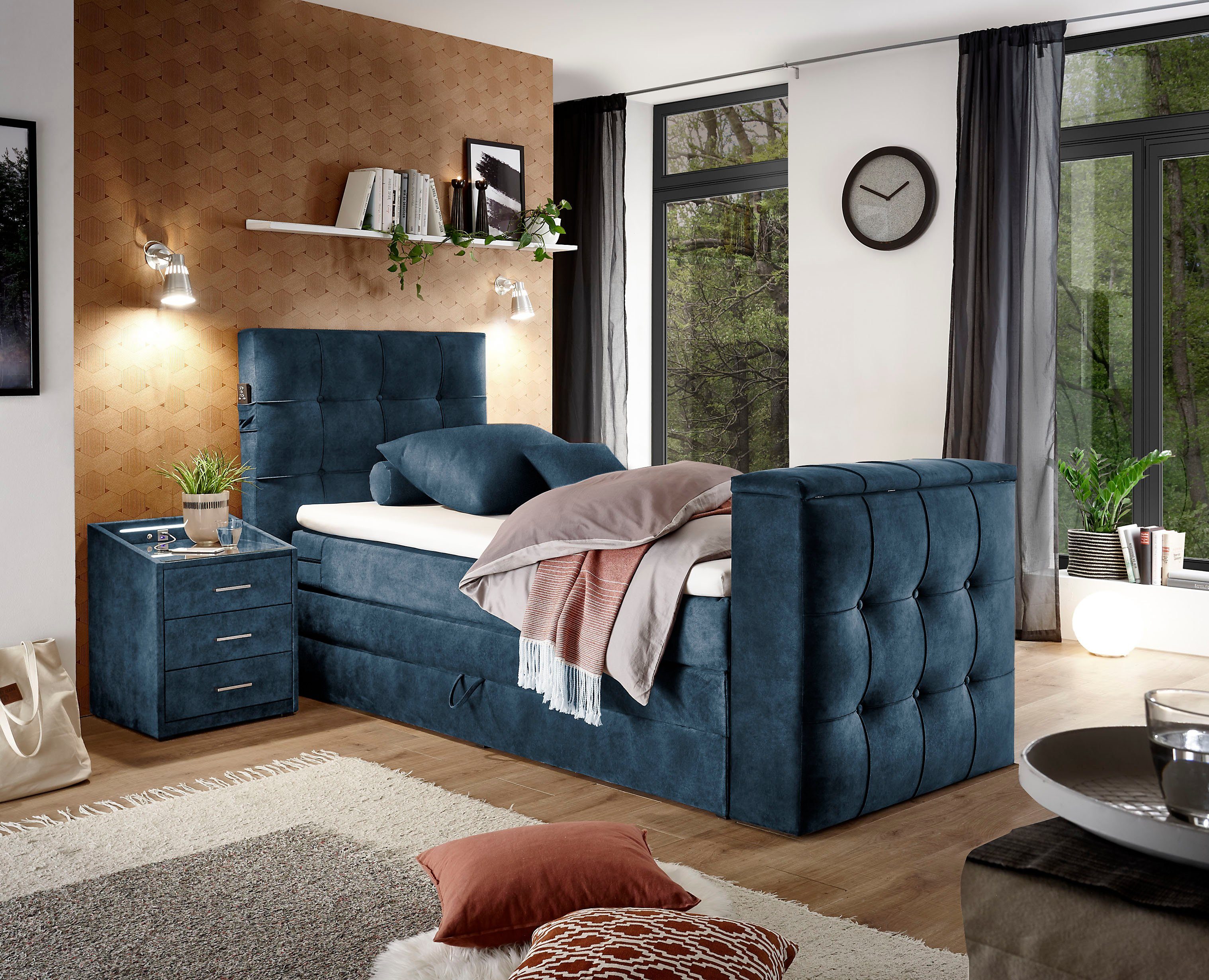 set one by Musterring Boxspringbett "Richmond", mit Duo-Matratze (H2/H3), v günstig online kaufen