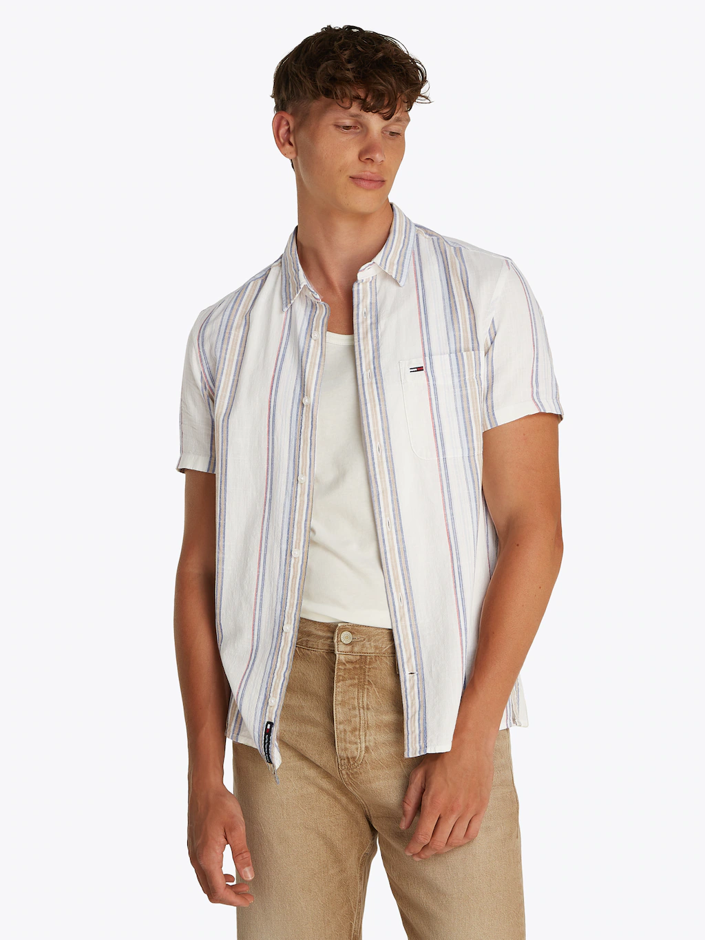 Tommy Jeans Kurzarmhemd TJM REG SLUB STRIPE SS SHIRT EXT modische mehrfarbi günstig online kaufen