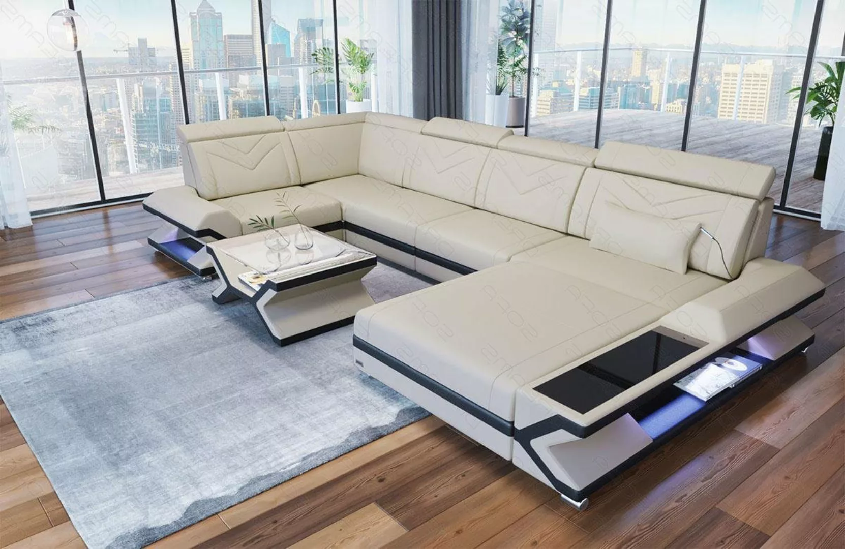 Sofa Dreams Wohnlandschaft Couch Stoff Polstersofa Napoli U Form Stoffsofa, günstig online kaufen