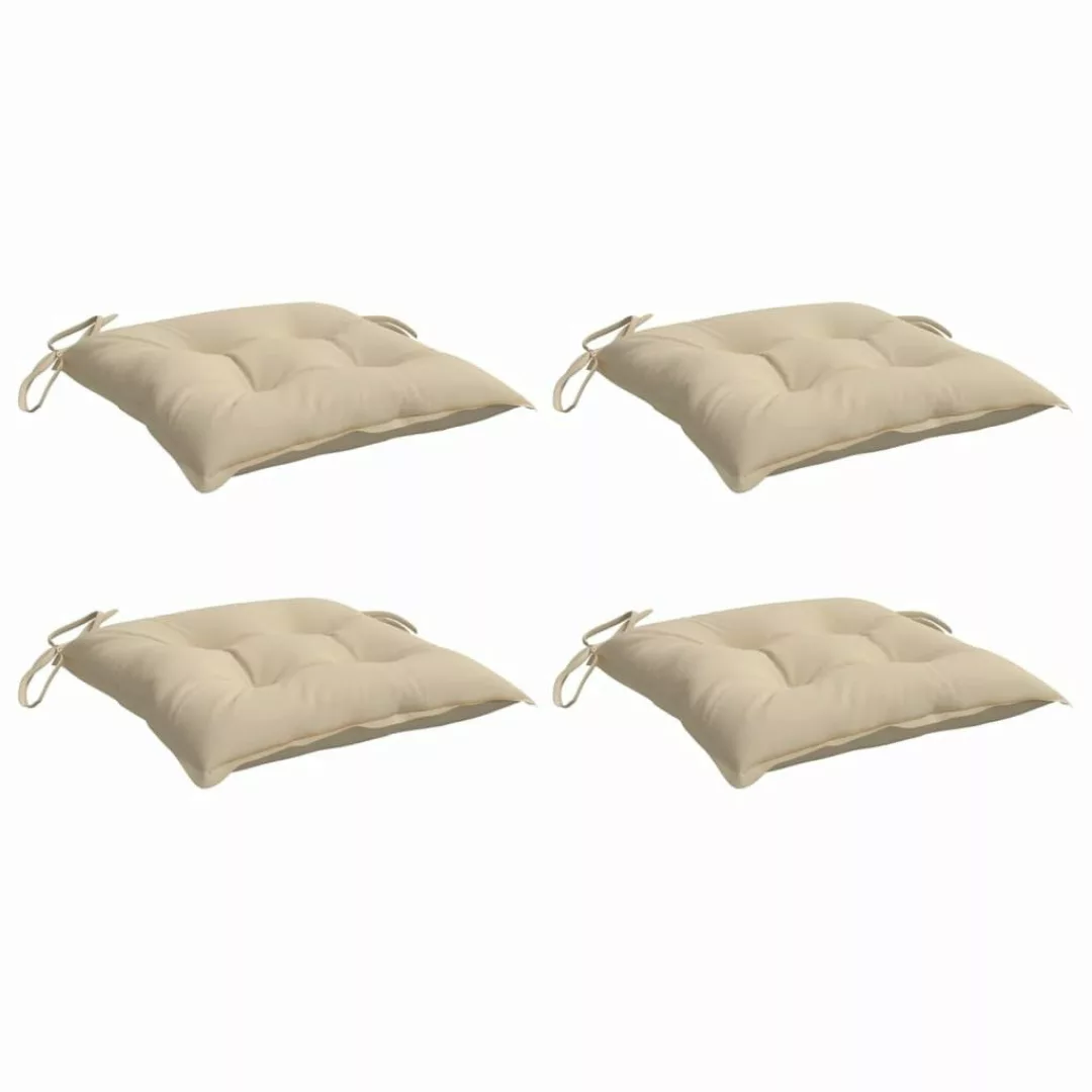 vidaXL Sitzauflage Palettenkissen 4 Stk. Beige günstig online kaufen