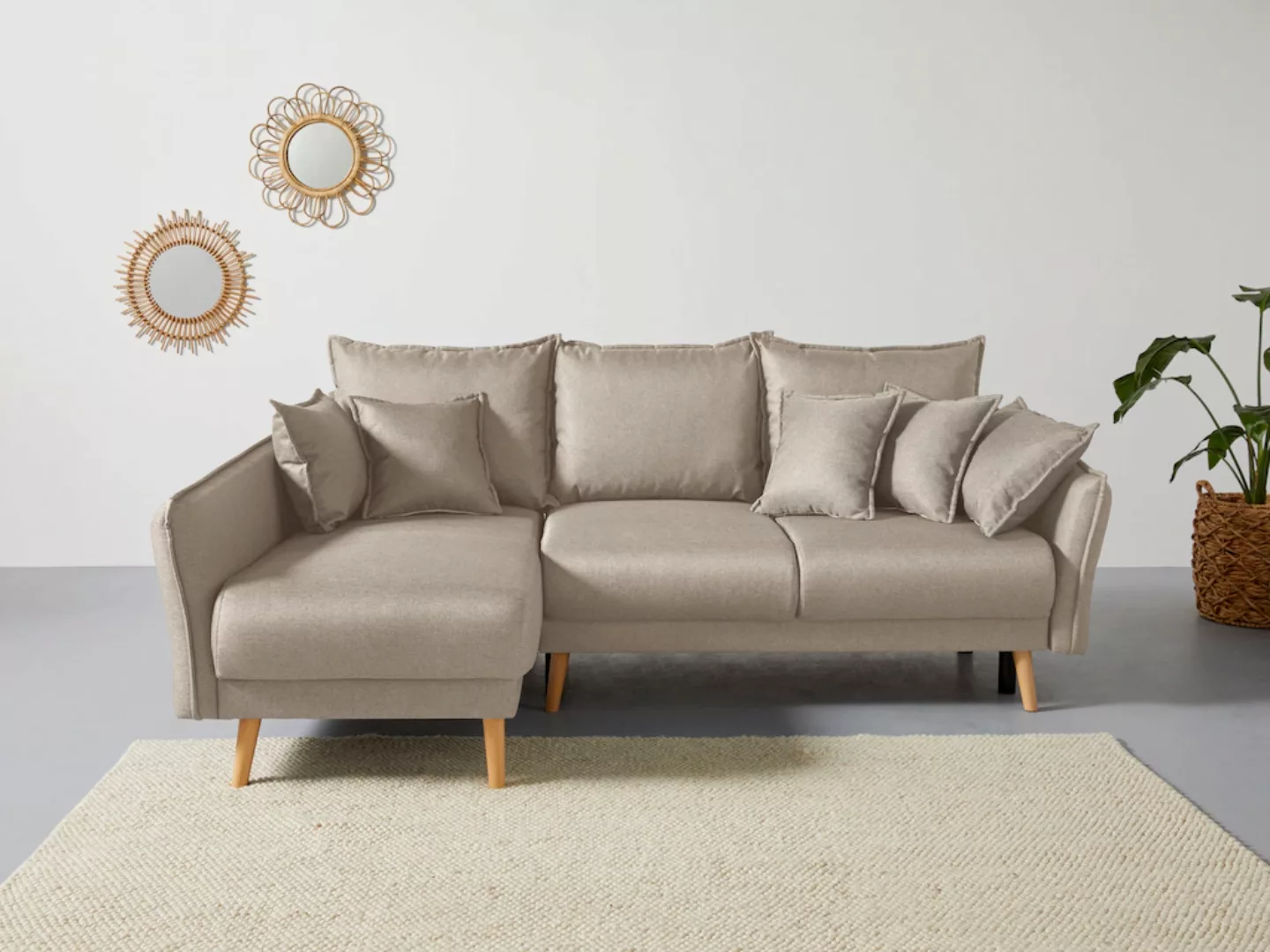 Home affaire Ecksofa "Granbo L-Form", incl. Bettfunktion und Bettkasten, Fe günstig online kaufen