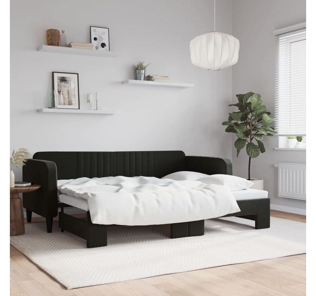 vidaXL Gästebett Gästebett Tagesbett Ausziehbar Schwarz 80x200 cm Samt Bett günstig online kaufen