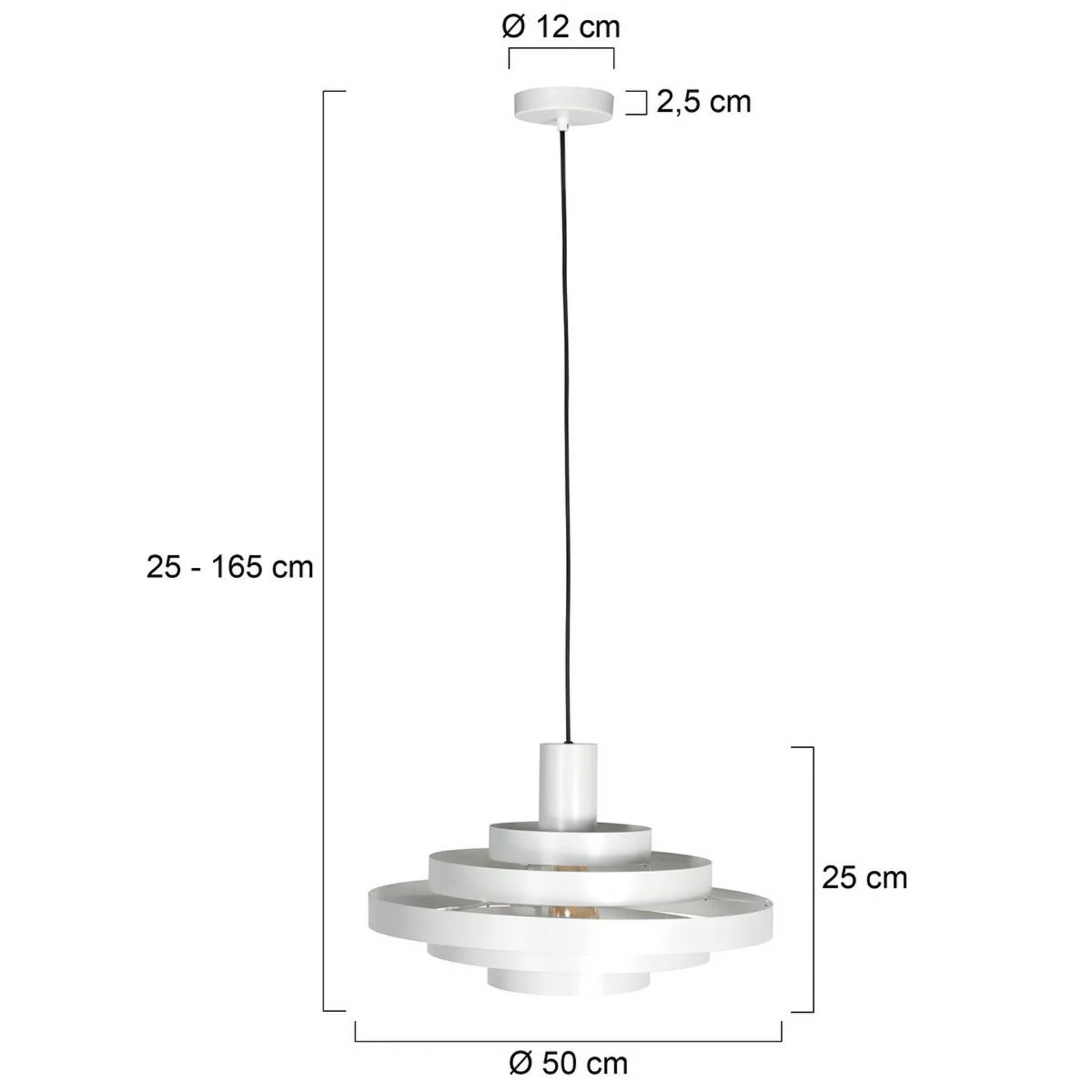Hängeleuchte Halo Cirque, weiß, Metall, Ø 50 cm, E27 günstig online kaufen