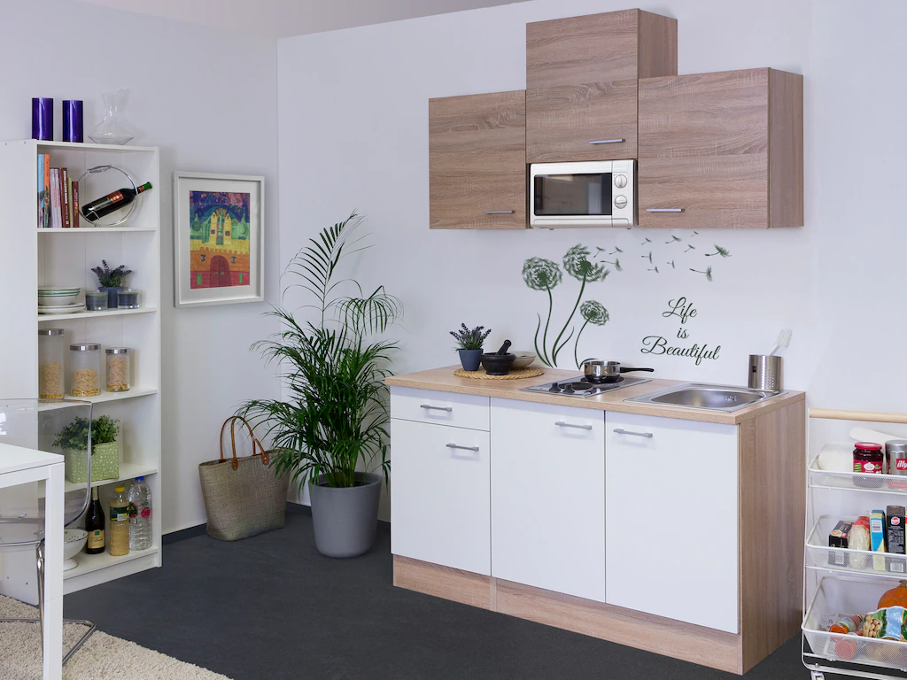 Flex-Well Küchenzeile "Samoa", Gesamtbreite 150cm, mit Mikrowelle und Kochf günstig online kaufen