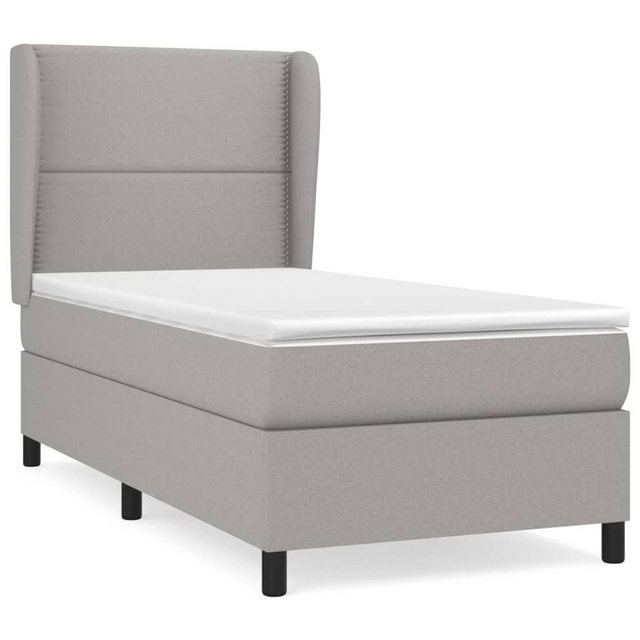 vidaXL Boxspringbett Boxspringbett mit Matratze Hellgrau 90x200 cm Stoff Be günstig online kaufen