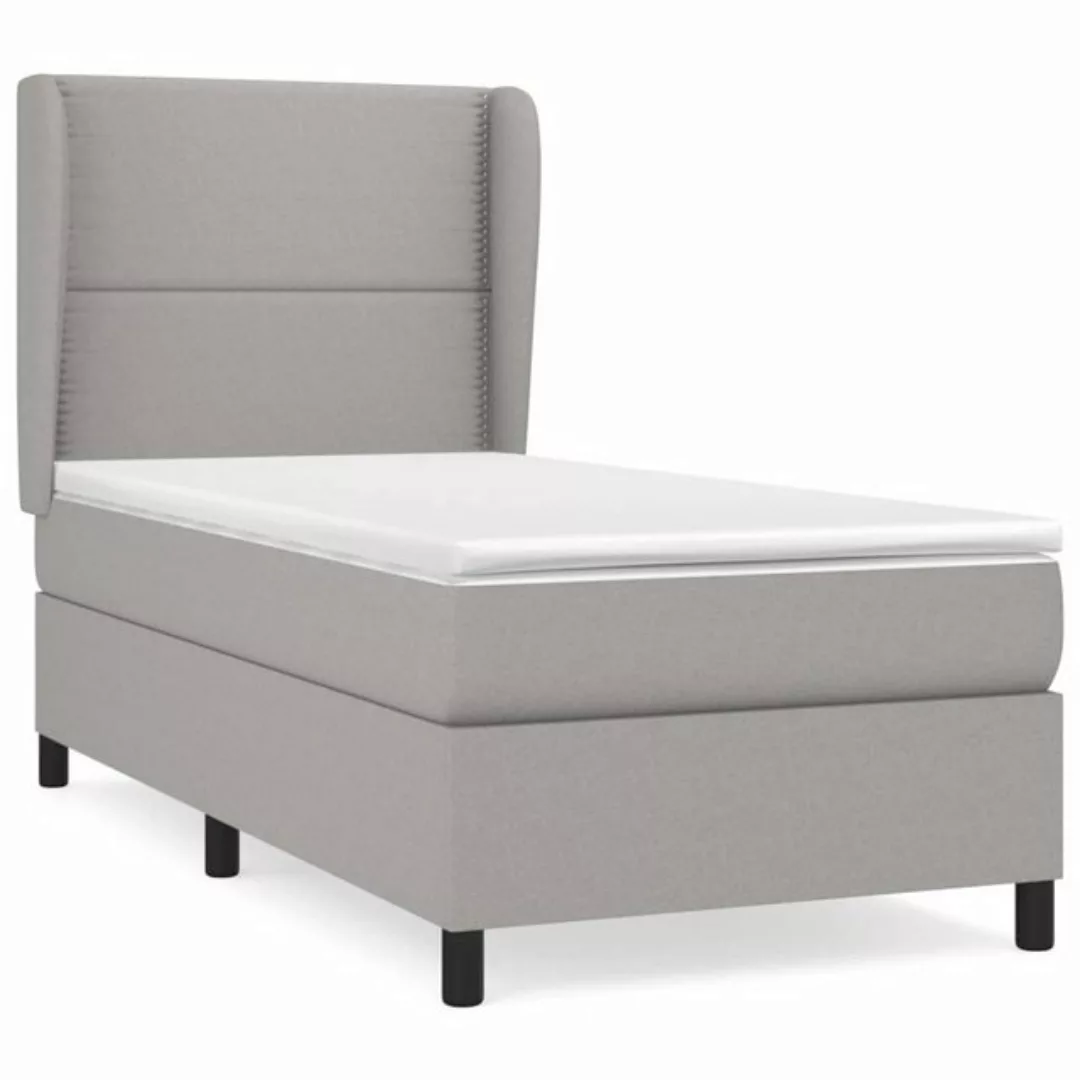 vidaXL Bett Boxspringbett mit Matratze Hellgrau 90x190 cm Stoff günstig online kaufen