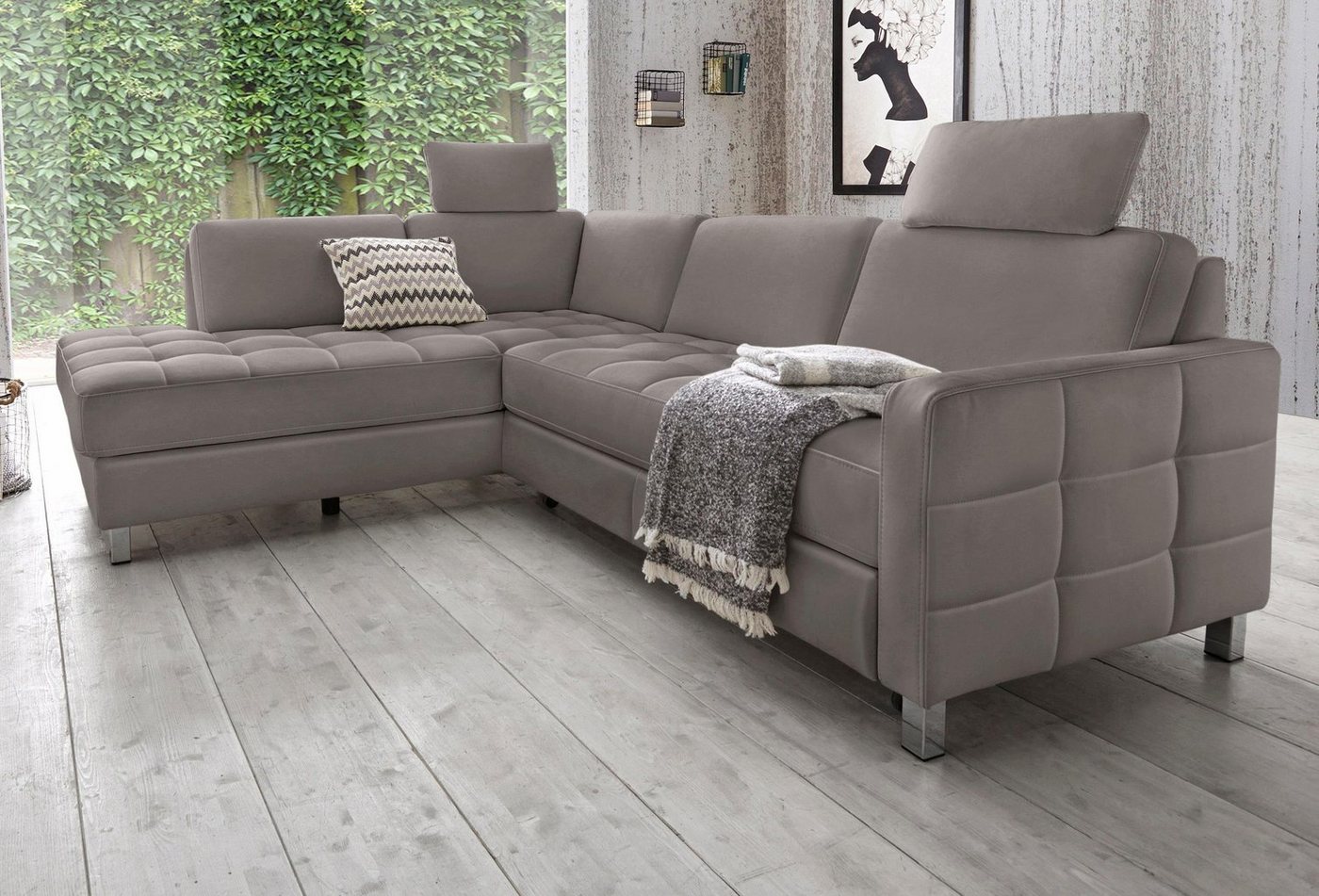 sit&more Ecksofa "Bellevue L-Form", wahlweise mit Bettfunktion günstig online kaufen