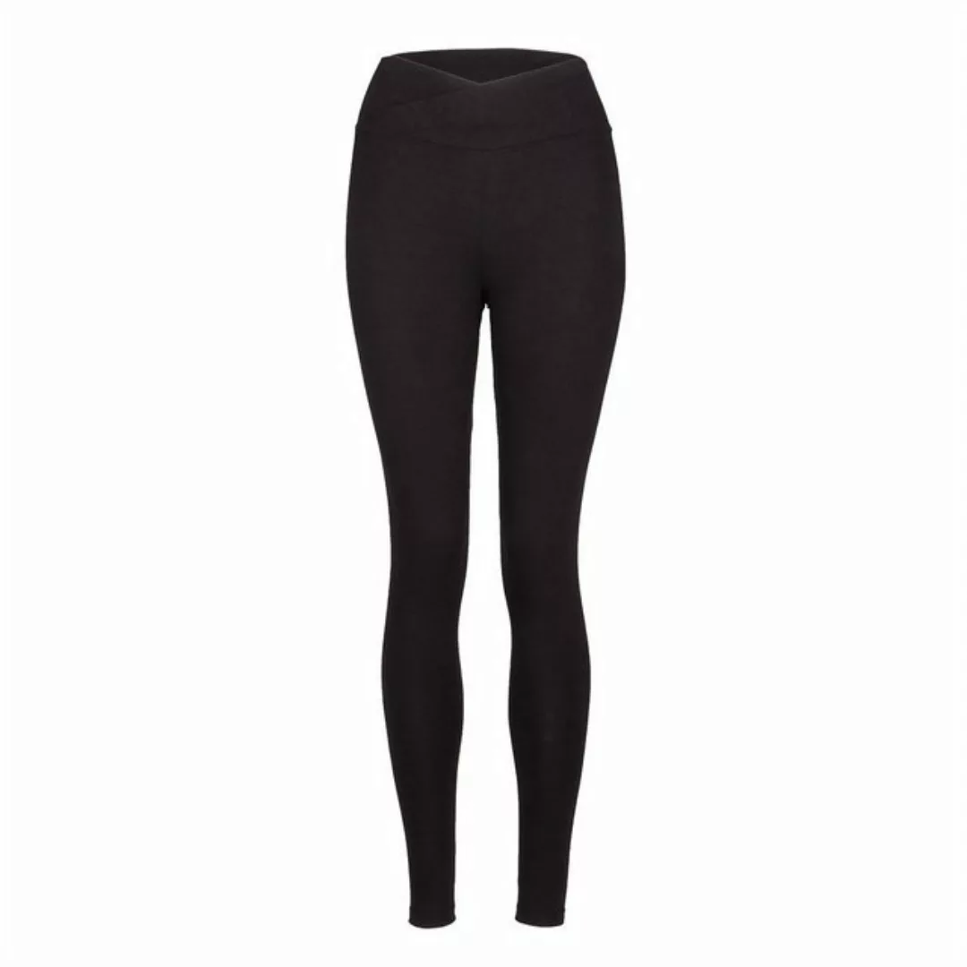 Yamadhi Yogahose Basic Yoga Leggings Crossed Waist, Bio-Baumwolle, Schwarz günstig online kaufen