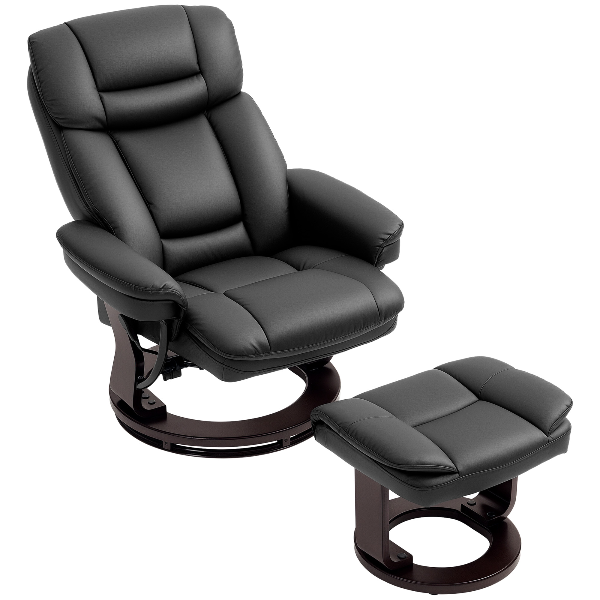 HOMCOM Relaxsessel mit Hocker, 360°drehbarer Fernsehsessel mit Liegefunktio günstig online kaufen