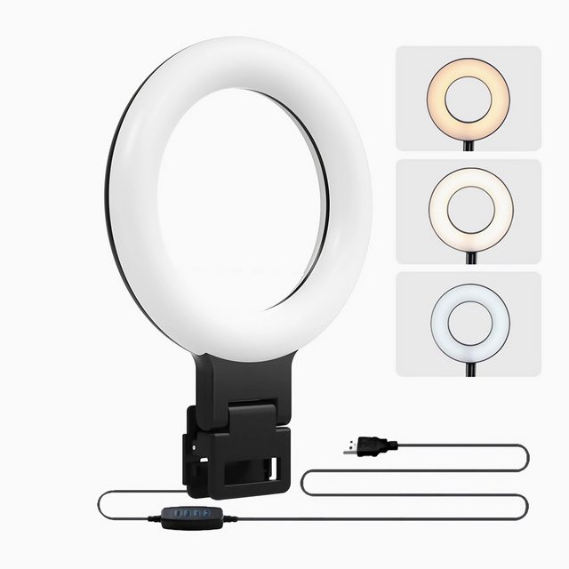 Bolwins Ringlicht P87C Ringlicht Klemmen USB LED Lampe Schwanenhals 3 Modi günstig online kaufen