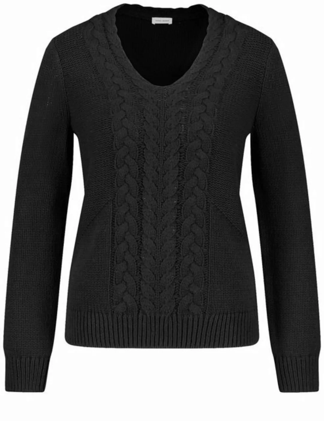 GERRY WEBER Rundhalspullover Pullover mit Zopfmuster günstig online kaufen