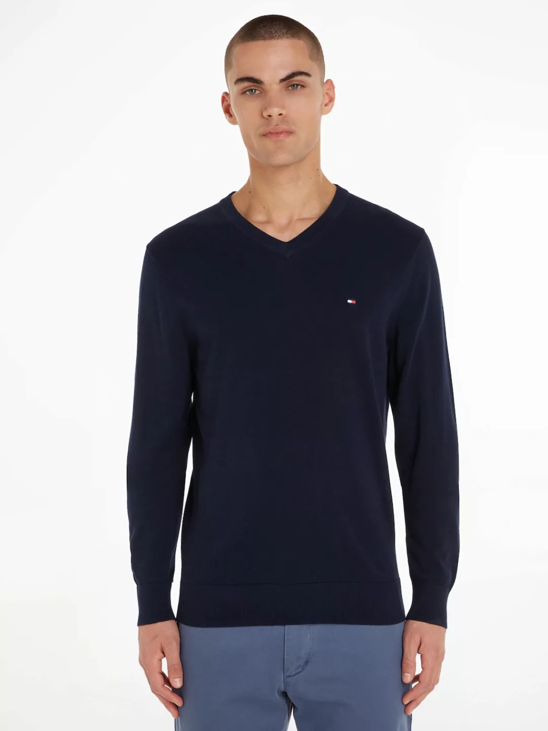 Tommy Hilfiger Strickpullover ESSENTIAL COTTON V NECK günstig online kaufen