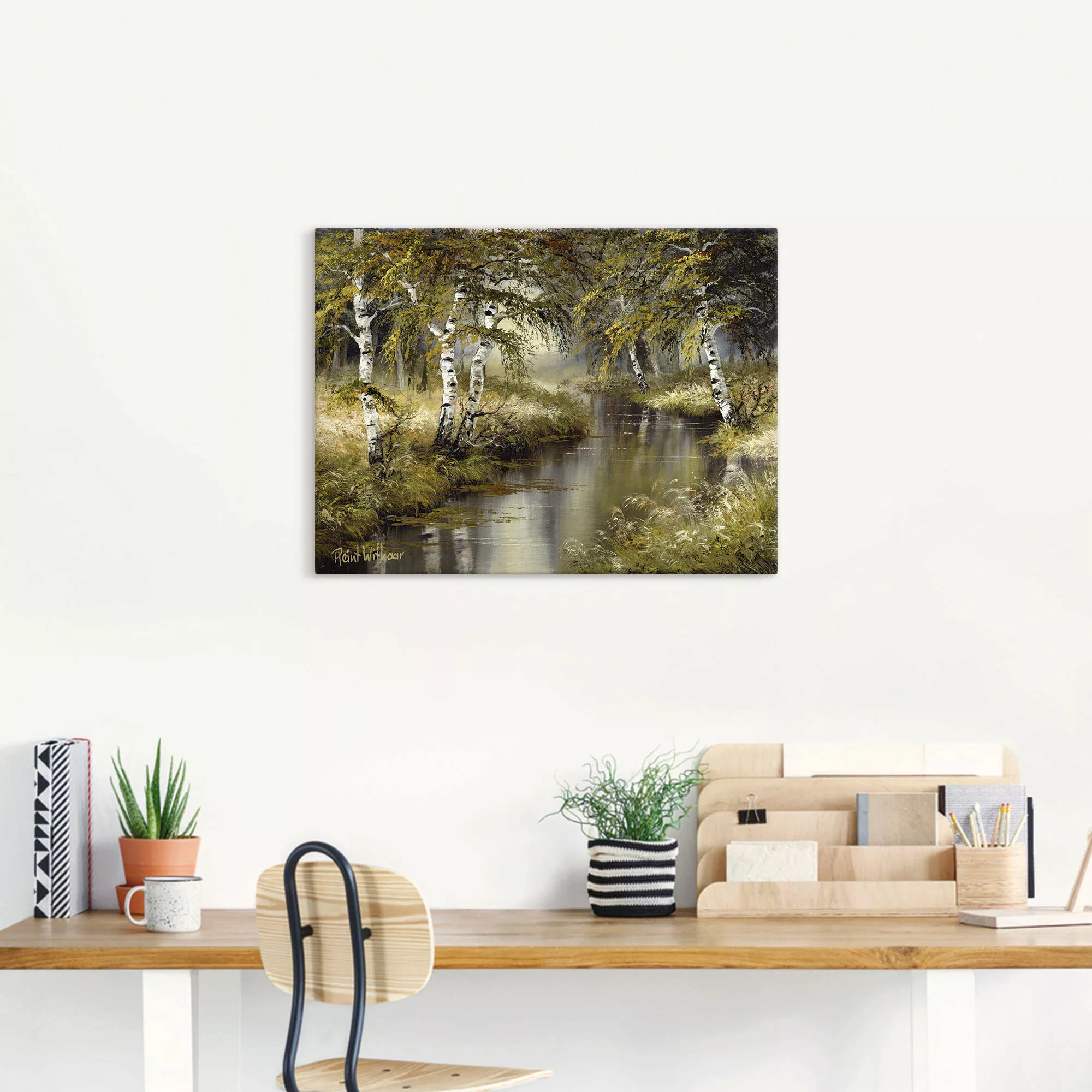 Artland Wandbild "Kanal tief im Wald", Wald, (1 St.), als Leinwandbild, Pos günstig online kaufen