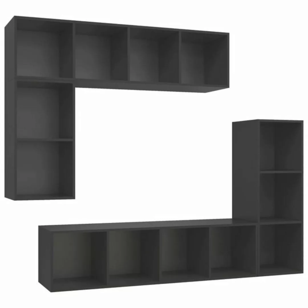 4-tlg. Tv-schrank-set Grau Spanplatte günstig online kaufen