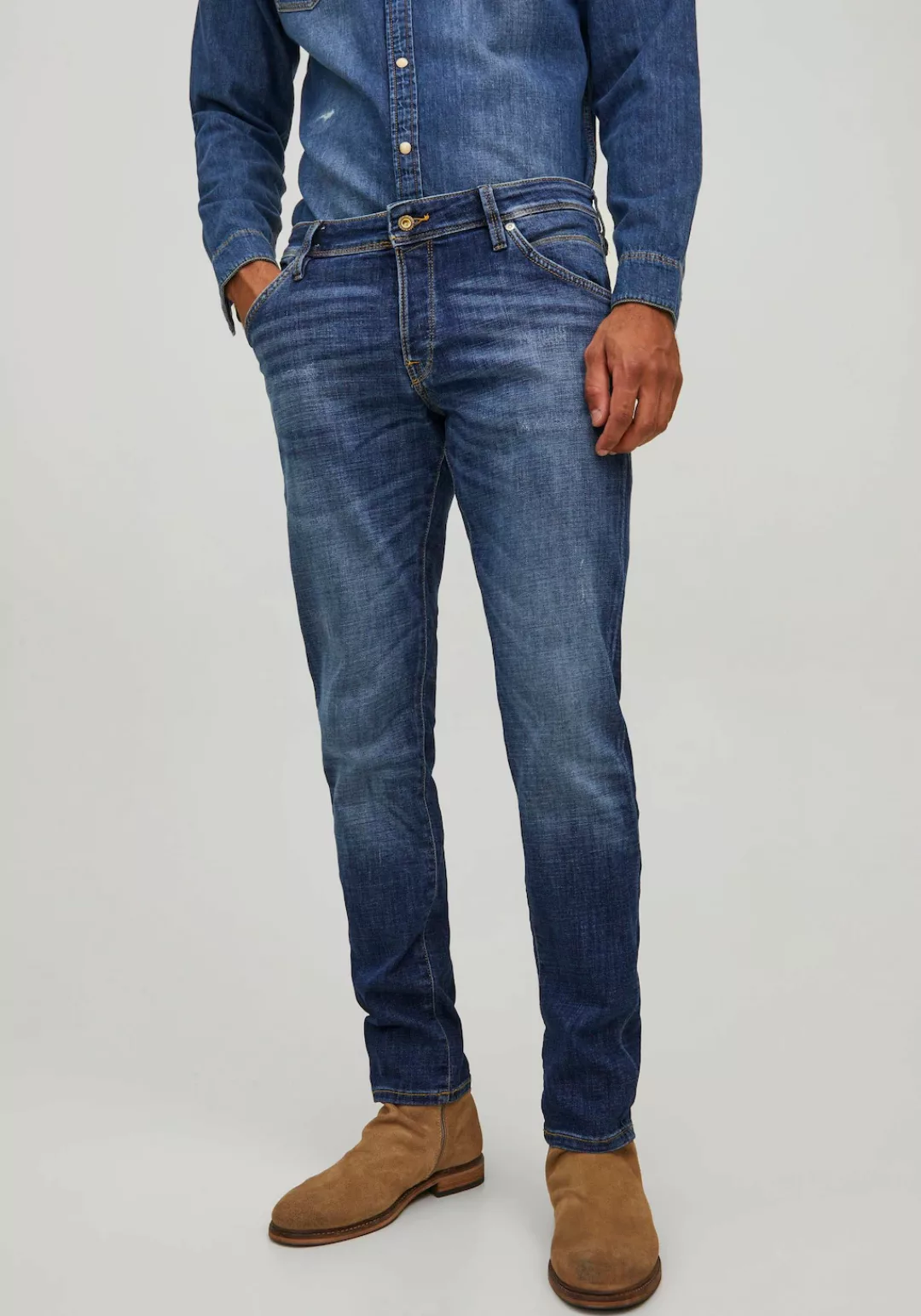 Jack & Jones Herren Jeans JJIGLENN JJFOX GE 348 - Slim Fit - Blau - Blue De günstig online kaufen