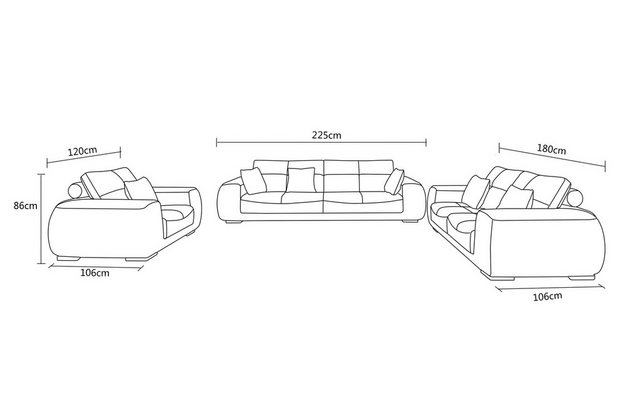 Xlmoebel Sofa Ledersofa-Garnitur im modernen Design mit 3+1+1 Sitzplätzen, günstig online kaufen