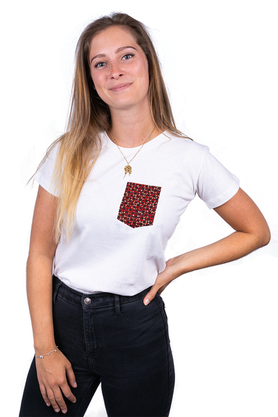 Damen T-shirt "Fuko Red" Aus Biobaumwolle günstig online kaufen