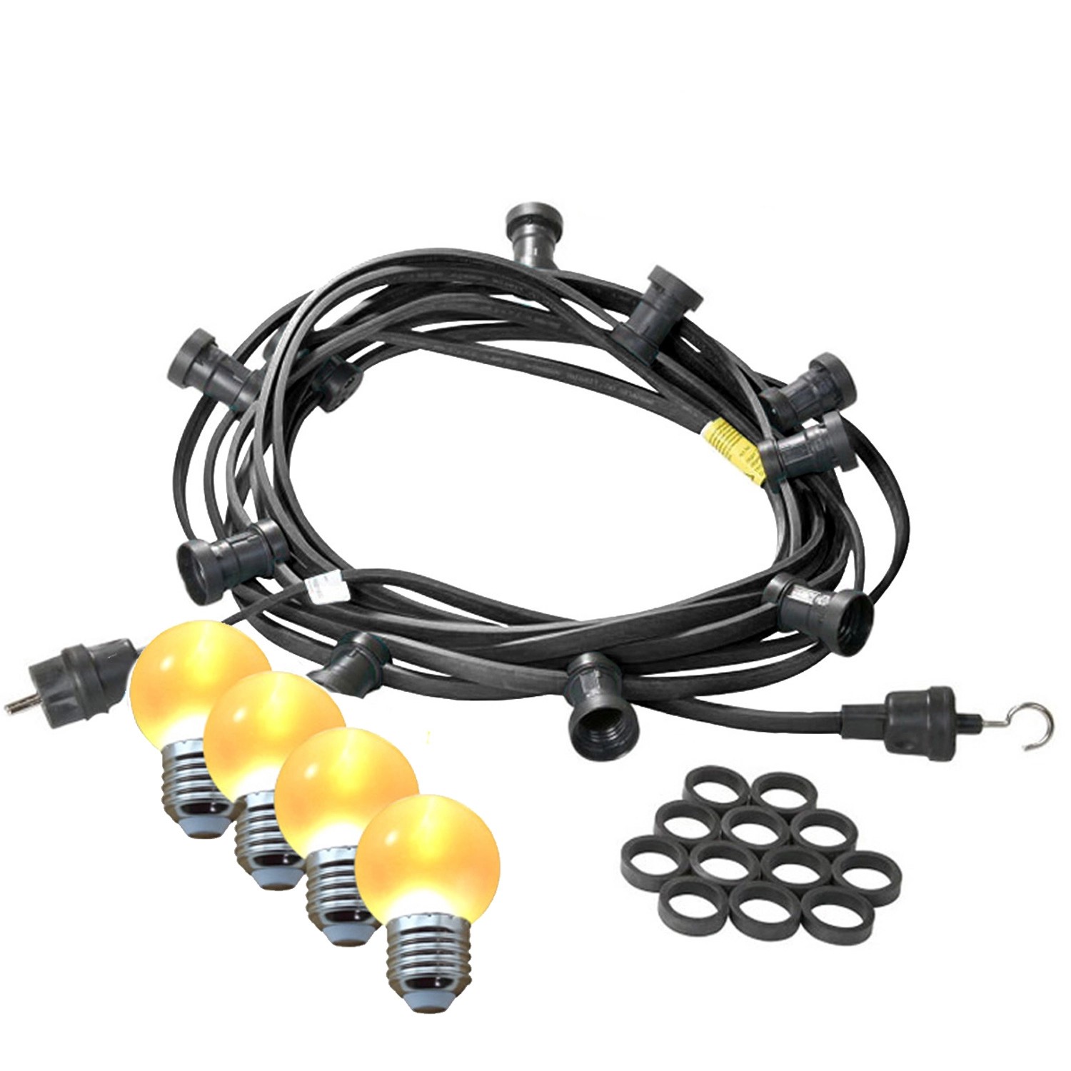 Satisfire Illu- Partylichterkette 20m Schwarz Terrasse Garten 40 Ultra-Warm günstig online kaufen