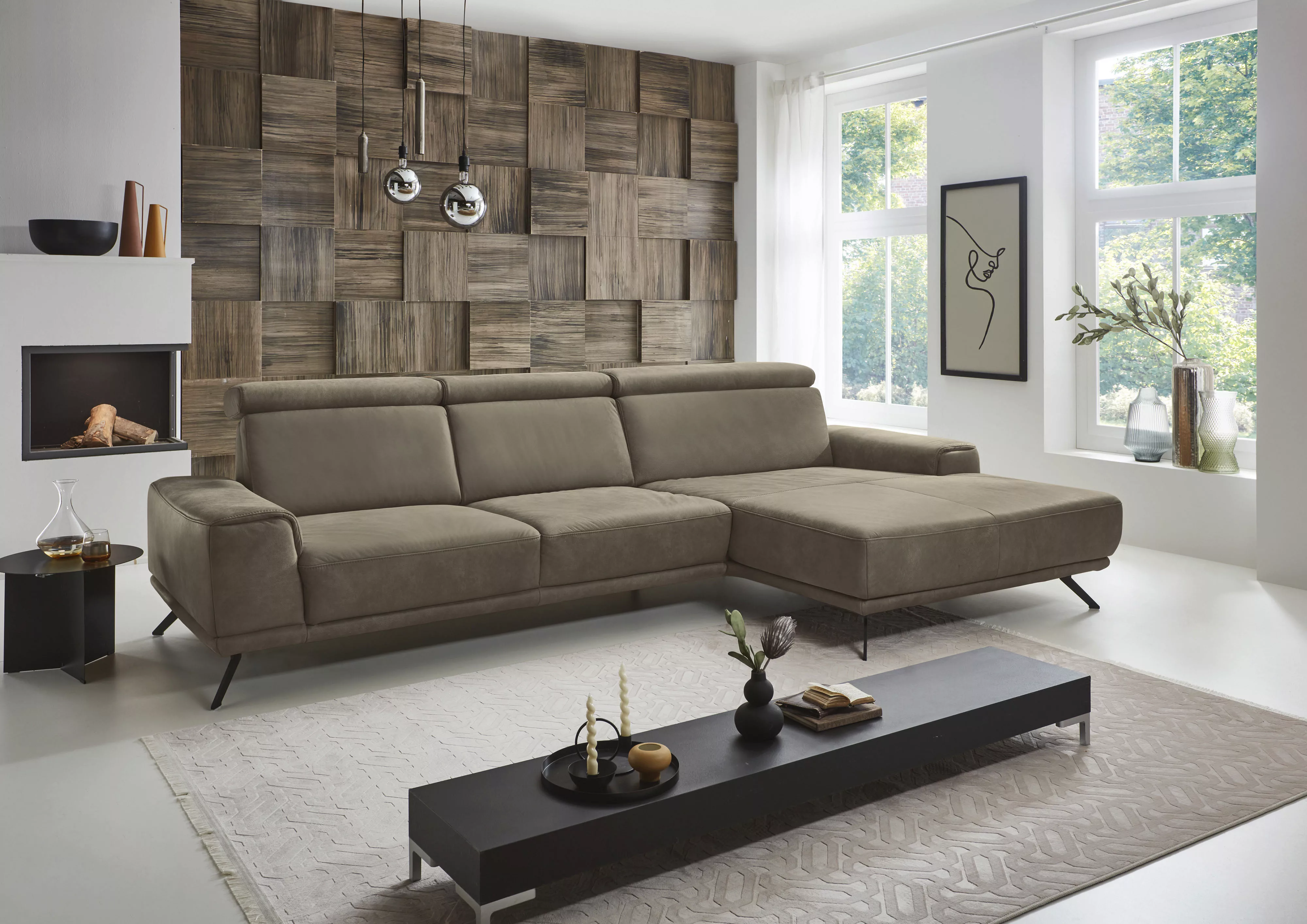 Die PlanBar Ecksofa "PN-EM22041 L-Form", wahlweise motorisches Canape oder günstig online kaufen