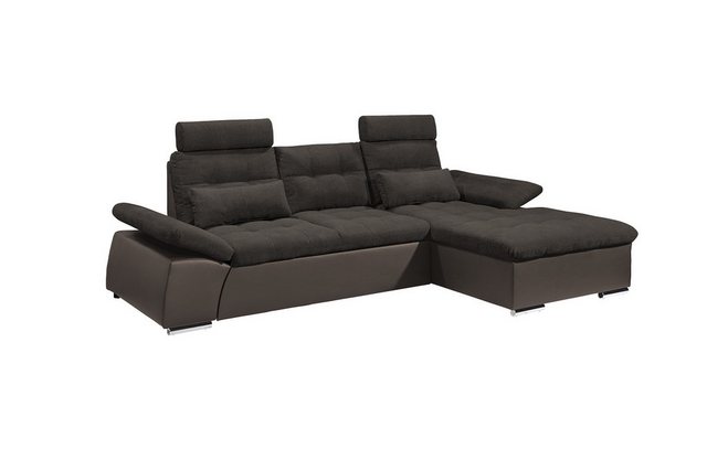 ED EXCITING DESIGN Ecksofa Jakarta, mit Schlaffunktion, Kopfstützen, Armleh günstig online kaufen