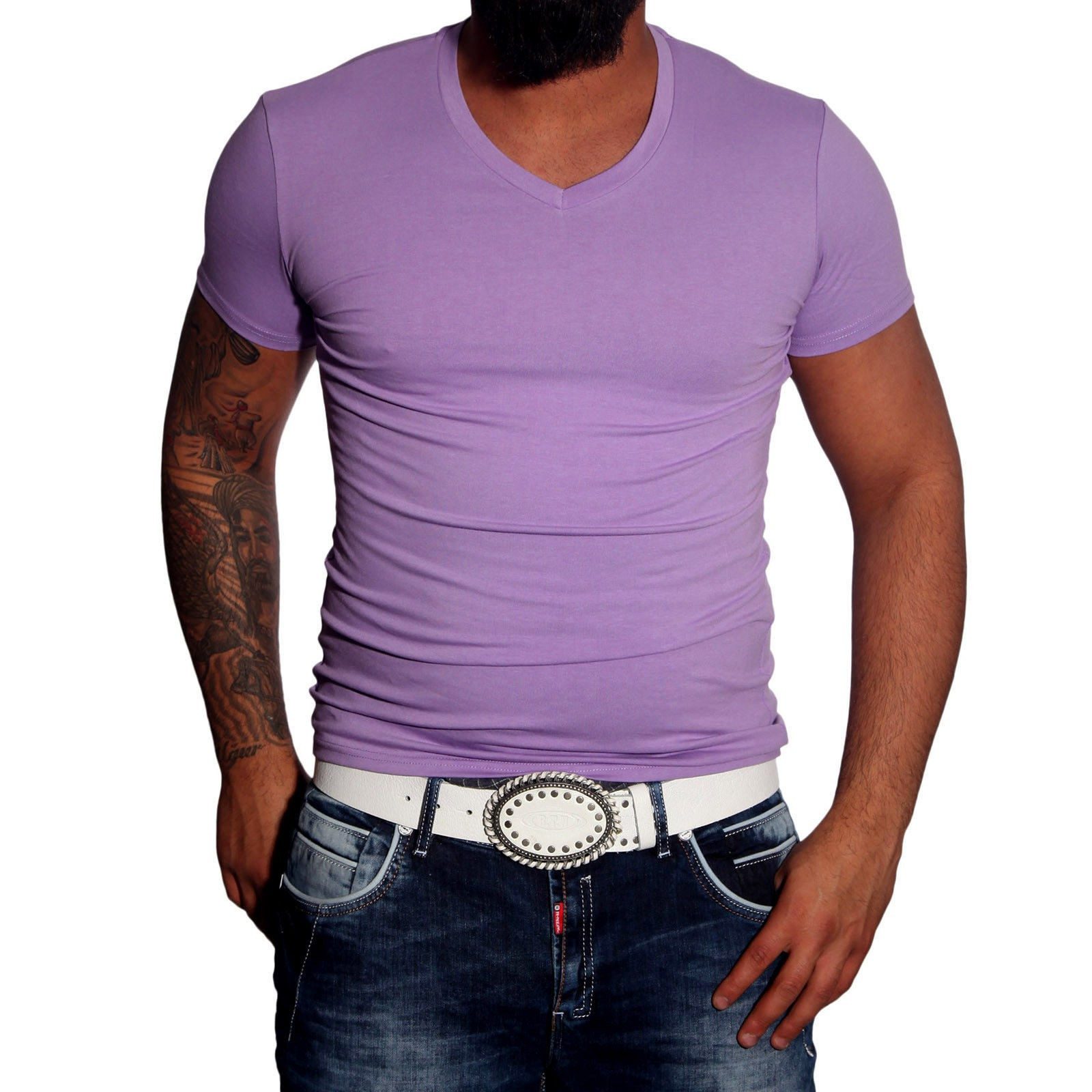 Baxboy T-Shirt Baxboy tiefer V-Ausschnitt Uni günstig online kaufen