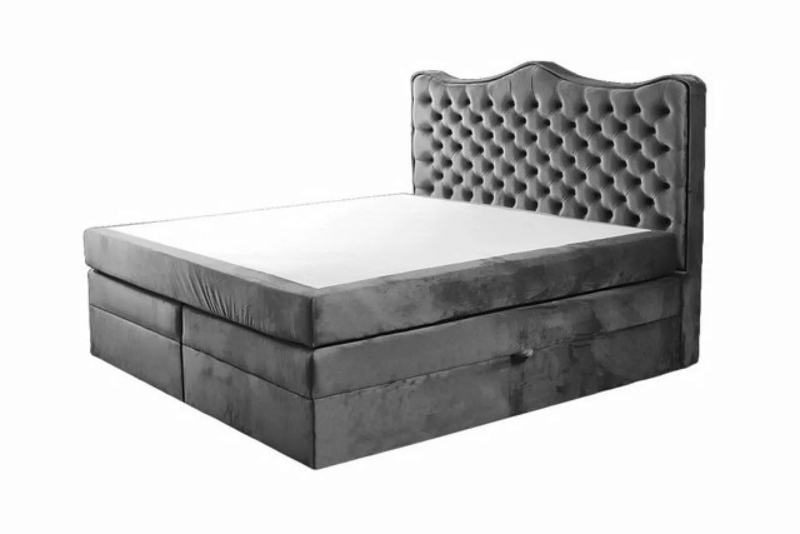 JVmoebel Bett Bettrahmen grau chesterfield schlafzimmer design elegant stof günstig online kaufen