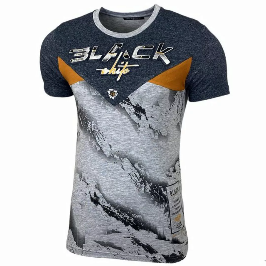 Baxboy T-Shirt Baxboy T-Shirt »Black White« Kurzarmshirt mit All-Over Print günstig online kaufen