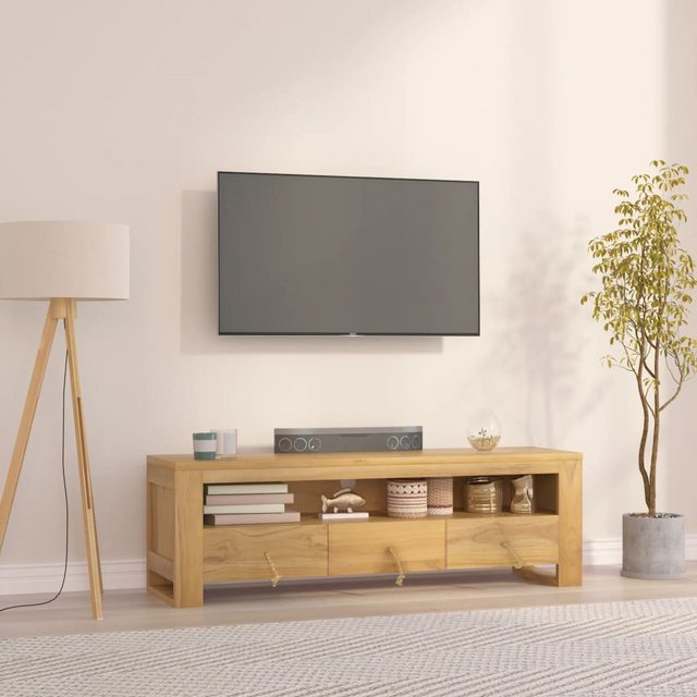 vidaXL TV-Schrank TV-Schrank 110x30x35 cm Massivholz Teak (1-St) günstig online kaufen