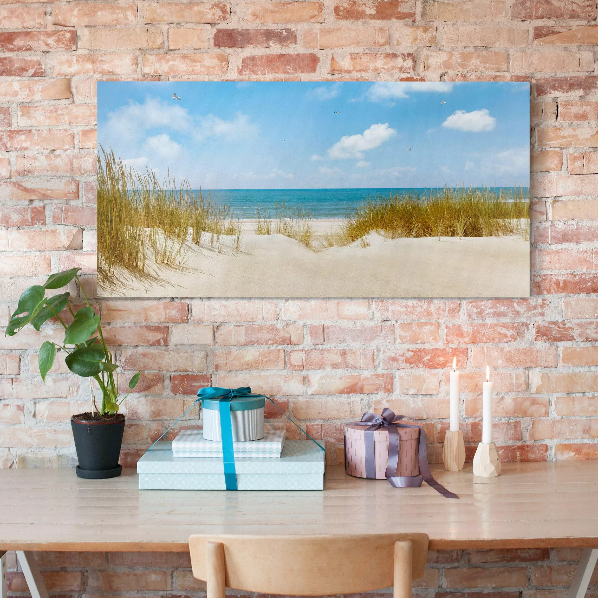 Leinwandbild Strand - Querformat Strand an der Nordsee günstig online kaufen