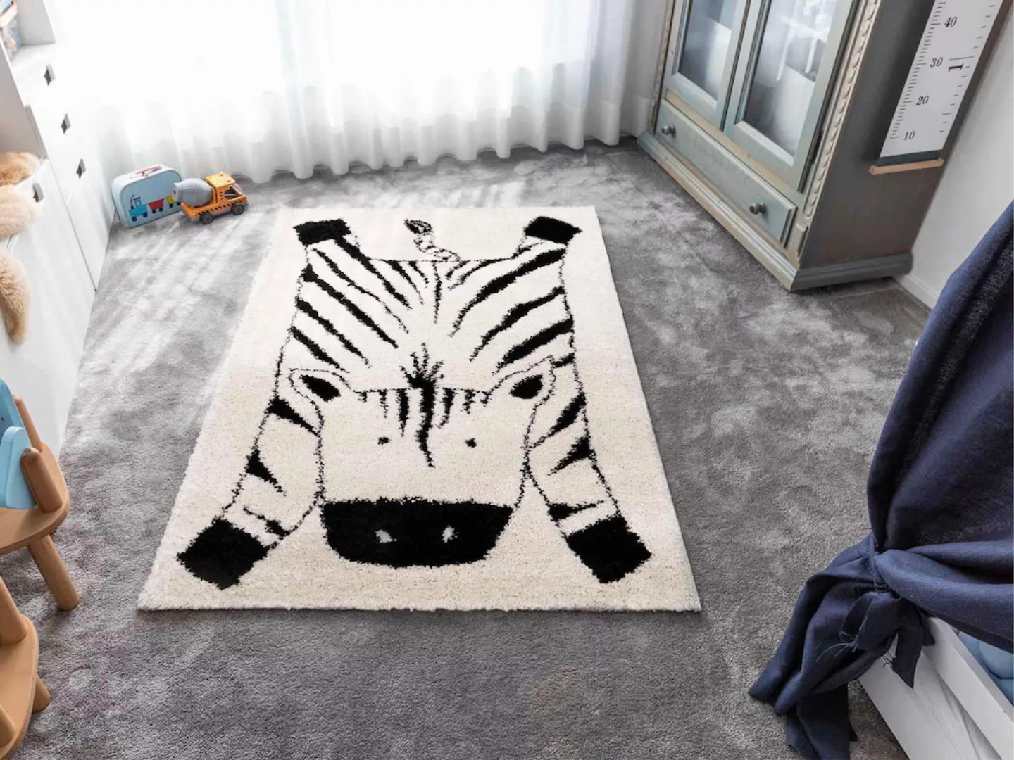 Primaflor-Ideen in Textil Kinderteppich »NOMAD - Zebra«, rechteckig, Hochfl günstig online kaufen