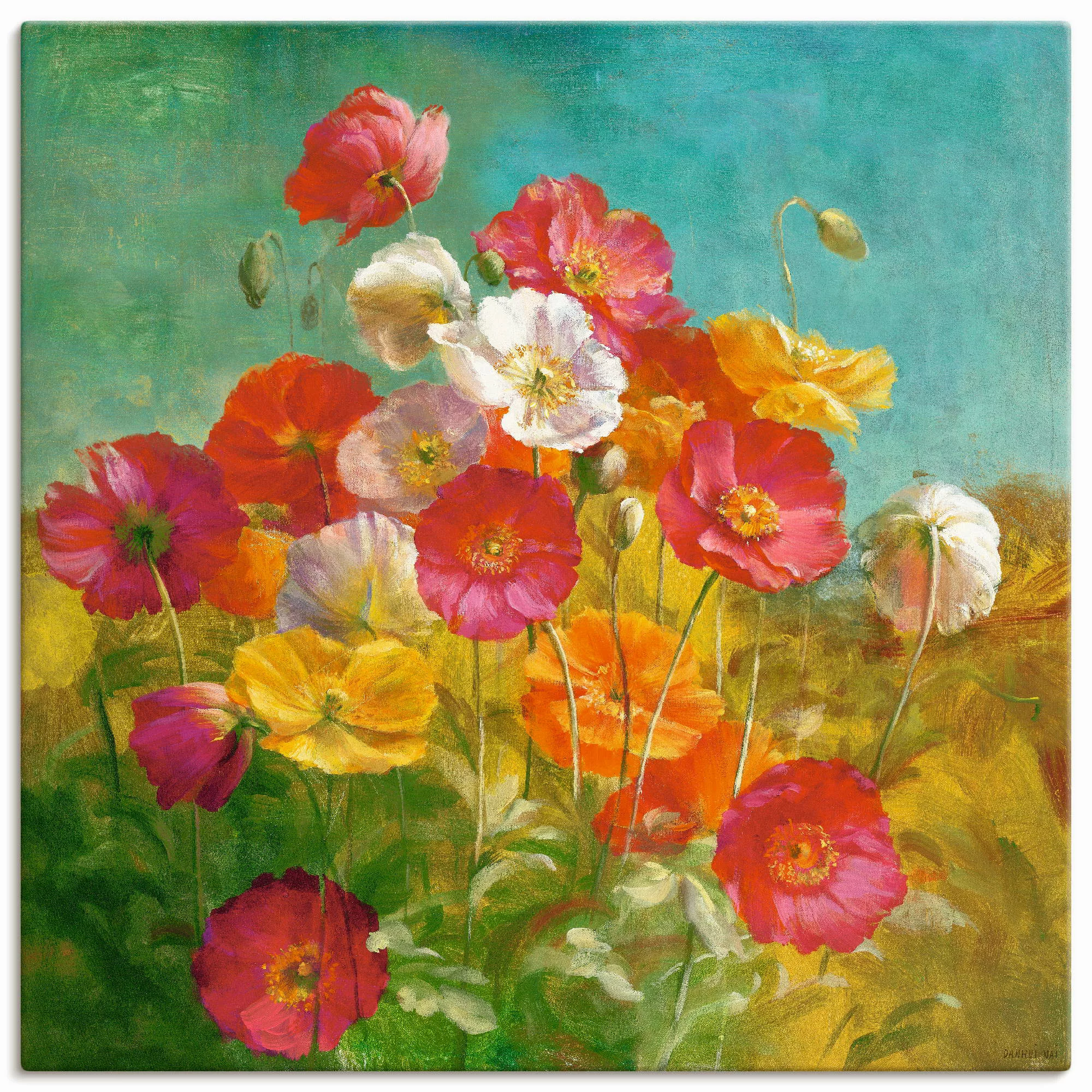 Artland Leinwandbild "Mohnblumenfeld", Blumen, (1 St.), auf Keilrahmen gesp günstig online kaufen