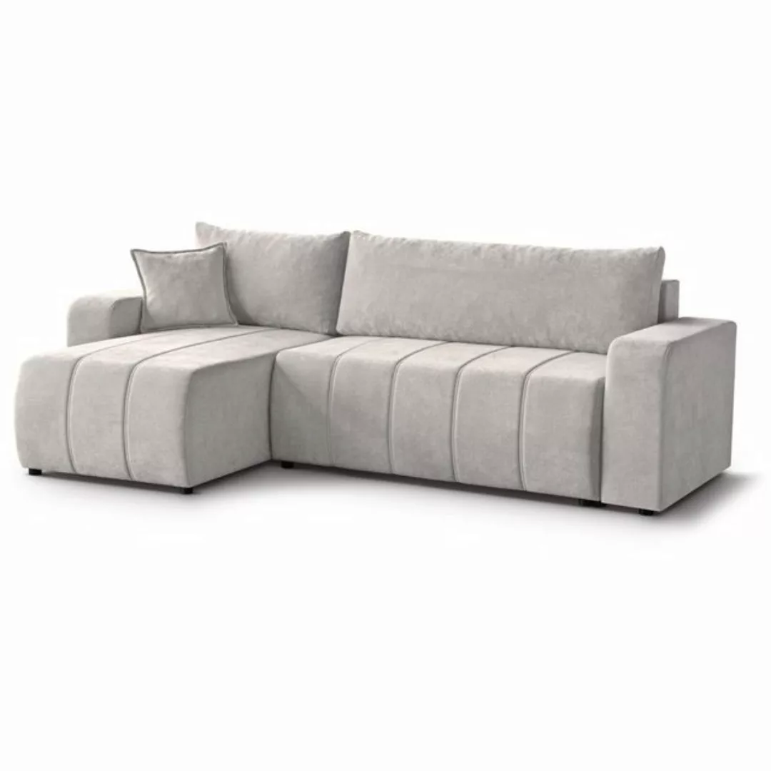 Beautysofa Ecksofa MORI, universelle Seite, mit Schlaffunktion, mit Bettkas günstig online kaufen