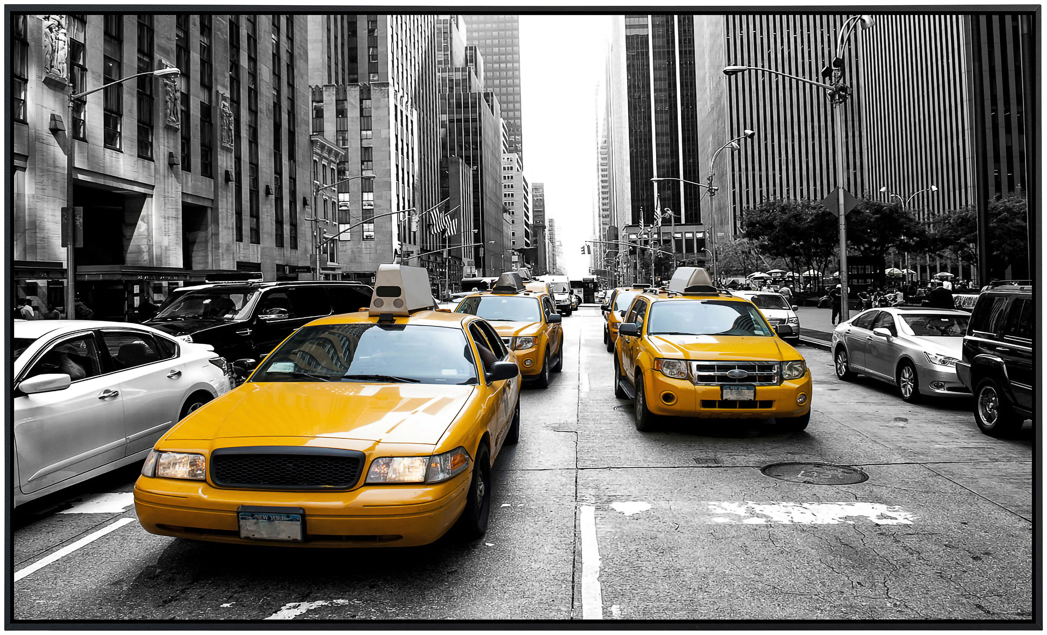 Papermoon Infrarotheizung »New York taxis Schwarz & Weiß«, sehr angenehme S günstig online kaufen