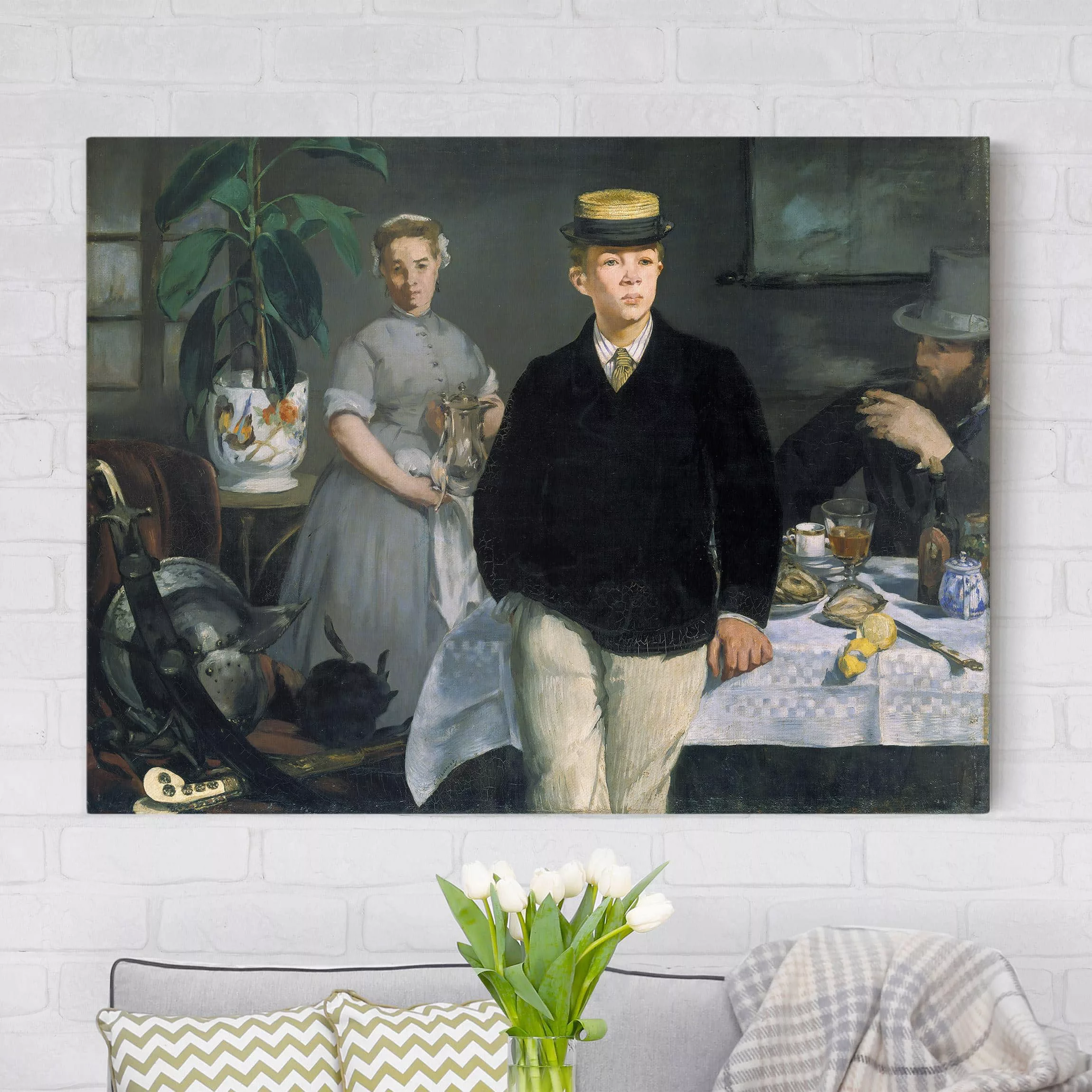 Leinwandbild Kunstdruck - Querformat Edouard Manet - Frühstück im Atelier günstig online kaufen
