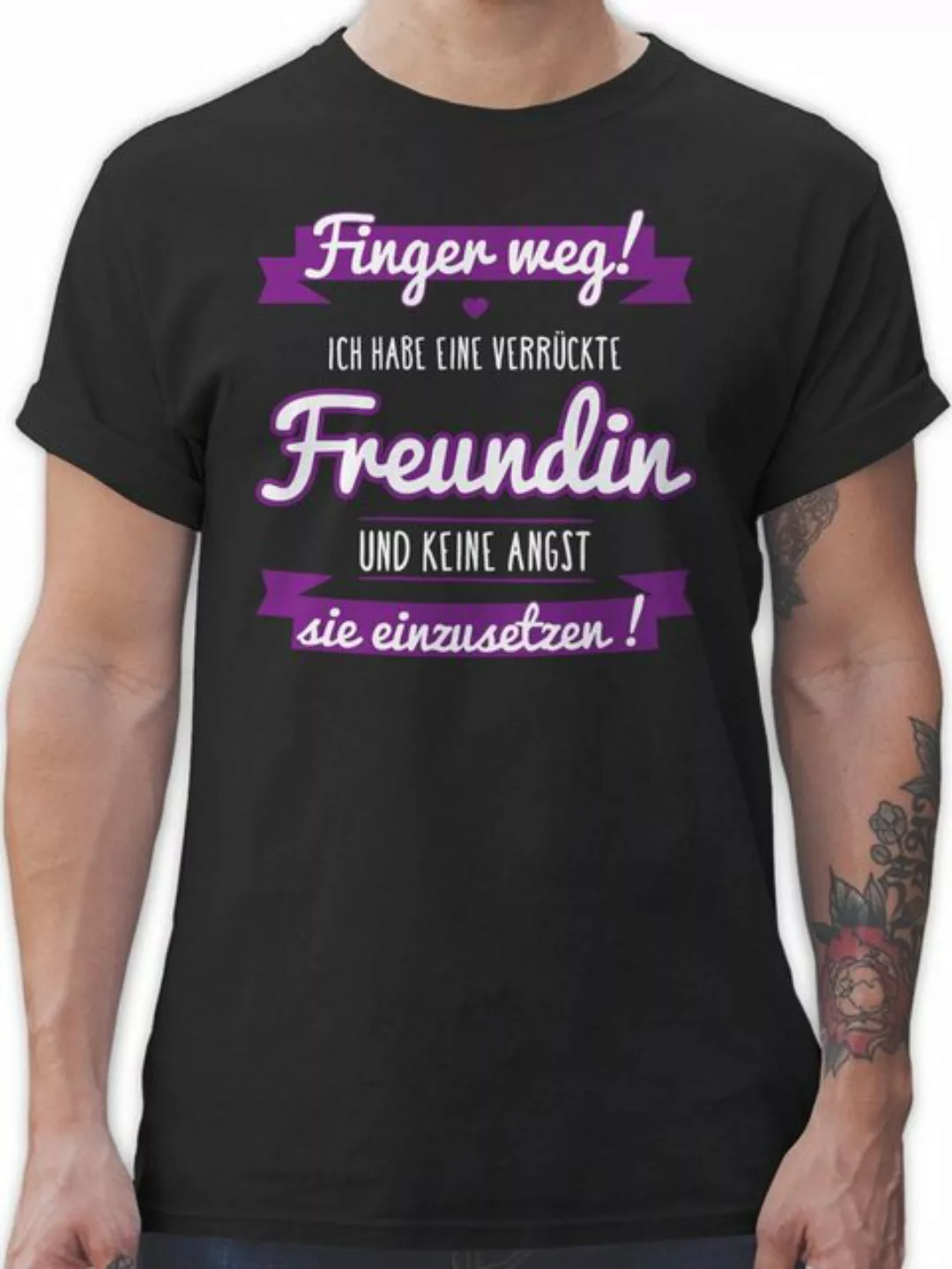 Shirtracer T-Shirt Ich habe eine verrückte Freundin lila Partner-Look Pärch günstig online kaufen