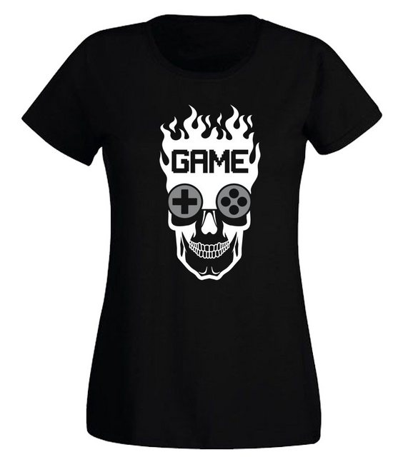G-graphics T-Shirt Damen T-Shirt - Game Skull Slim-fit-Shirt, mit Frontprin günstig online kaufen