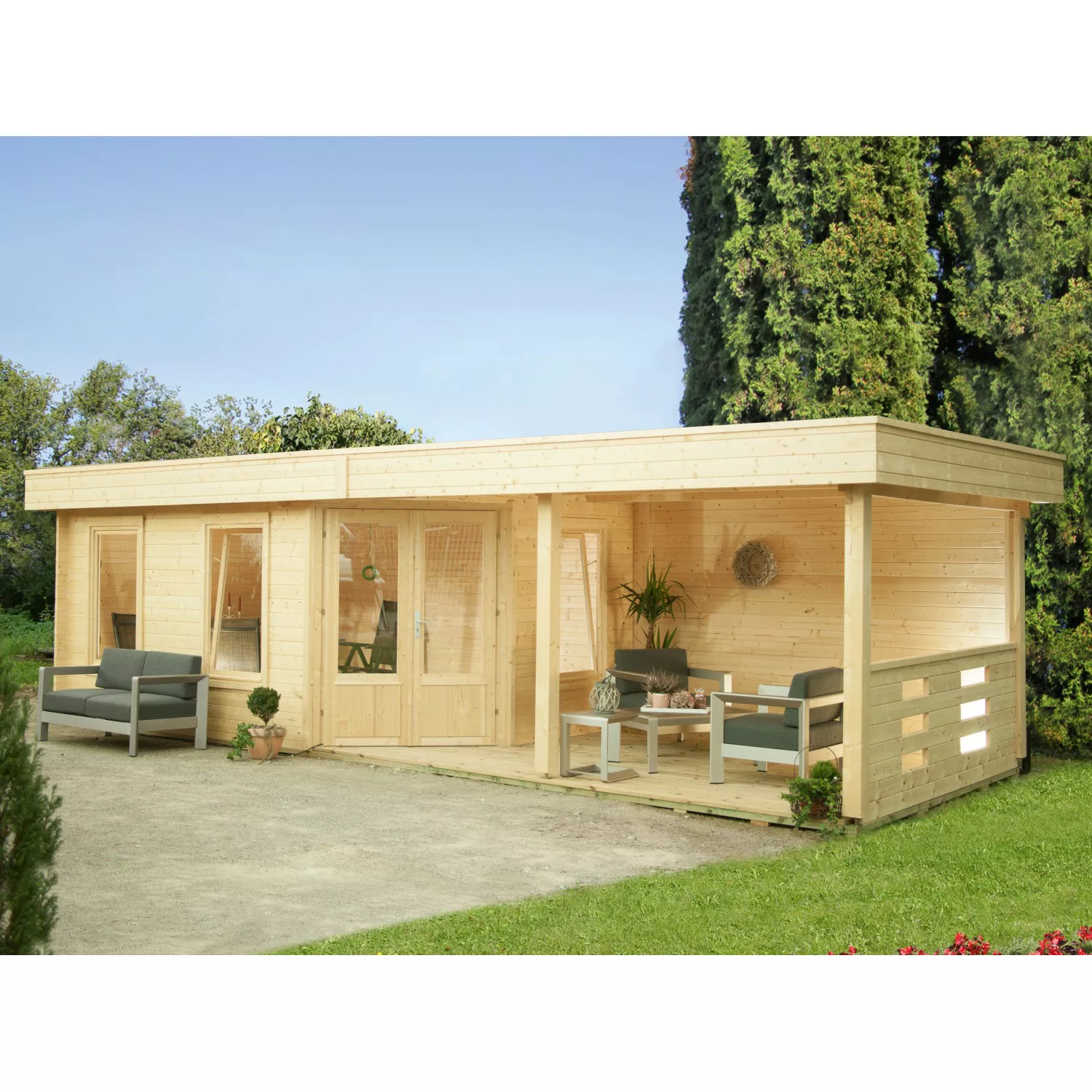 Wolff Finnhaus Holz-Gartenhaus Maja 40-B BxT 803 x 299 cm dav. 350 cm Terra günstig online kaufen