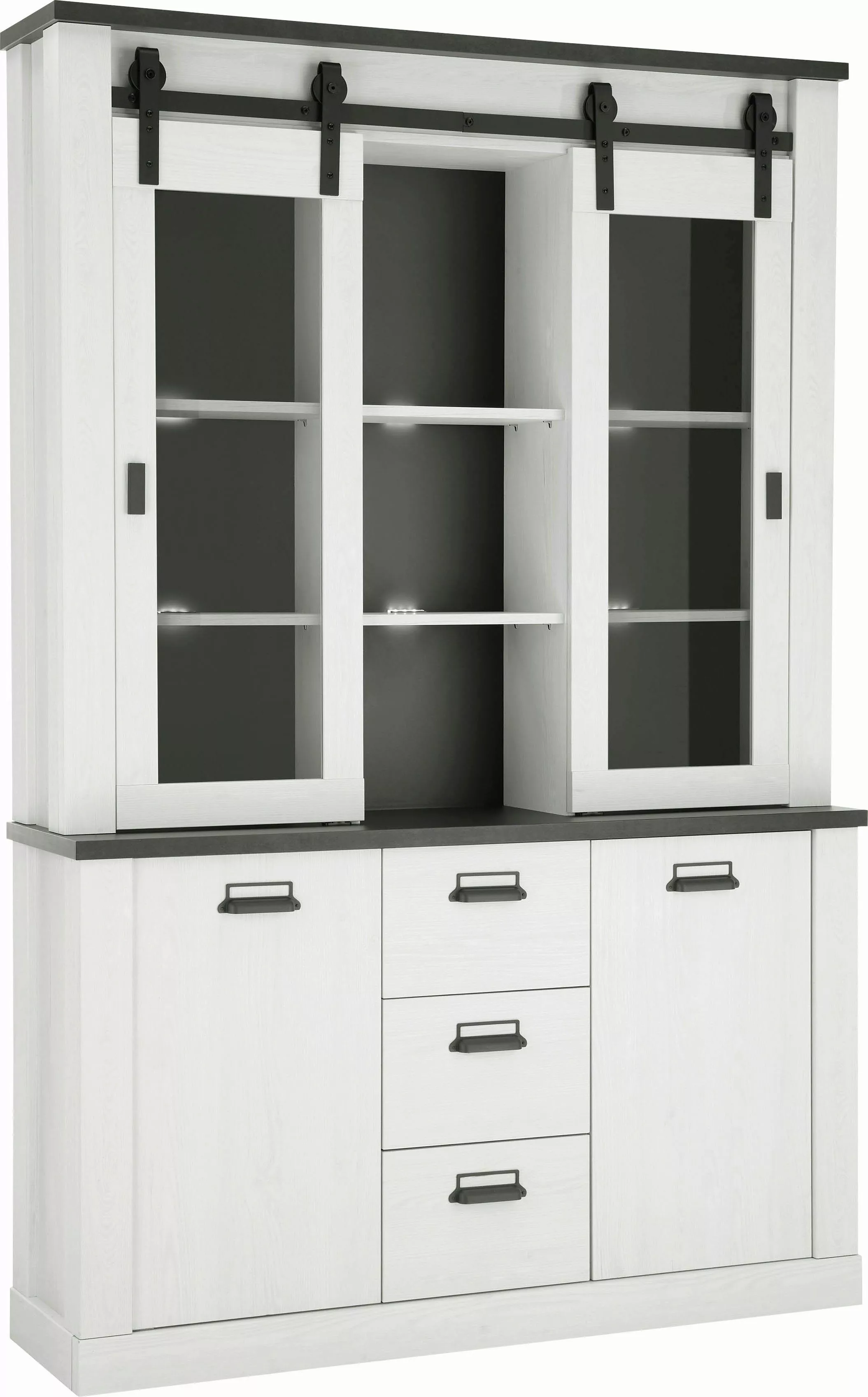 Home affaire Buffet "SHERWOOD", Holz Dekor, mit Scheunentorbeschlag und Apo günstig online kaufen