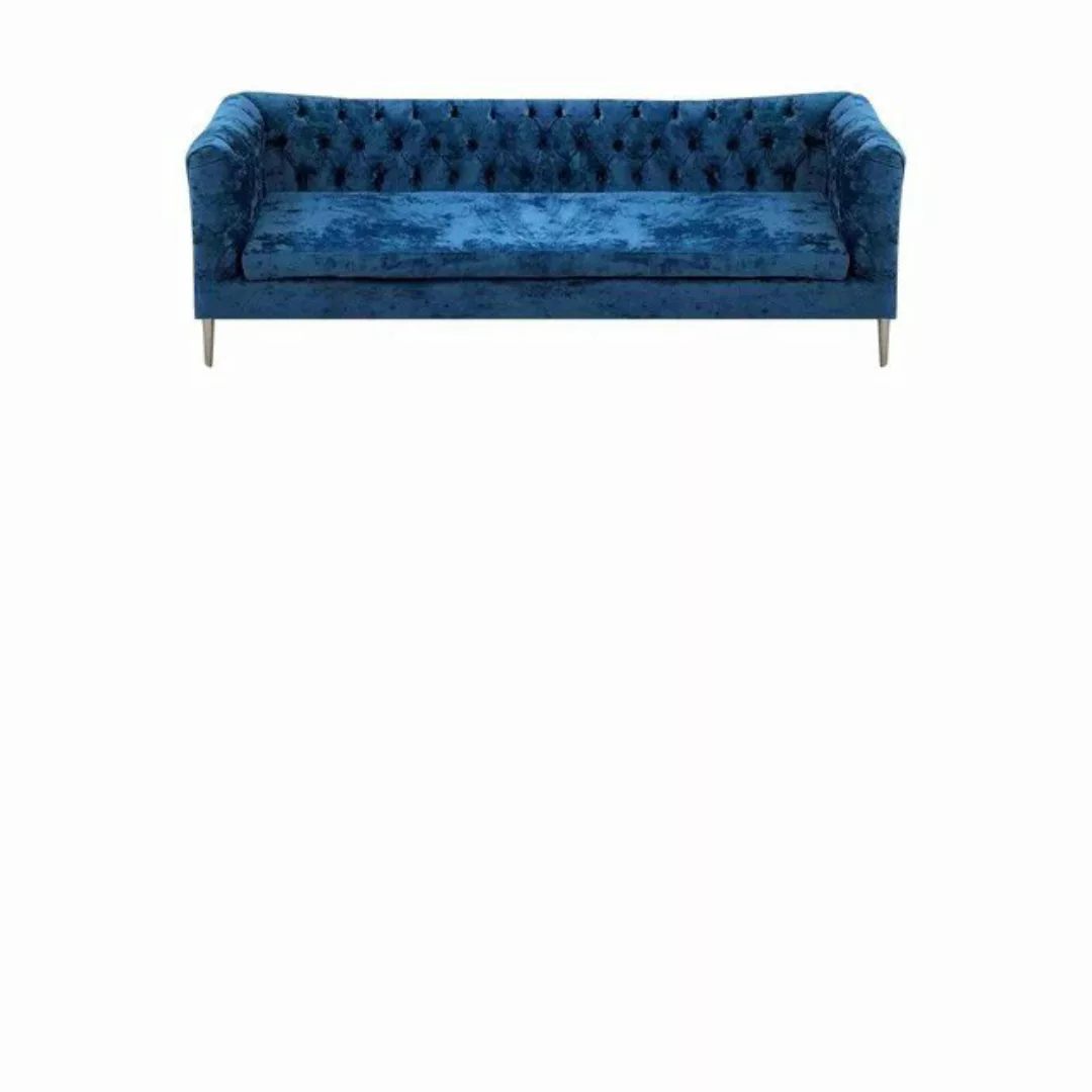 JVmoebel Chesterfield-Sofa Sofagarnitur Blau Stoff Modern Design Sofa Dreis günstig online kaufen