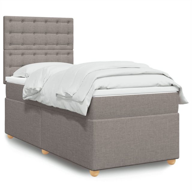 vidaXL Boxspringbett, Boxspringbett mit Matratze Taupe 90x200 cm Stoff günstig online kaufen