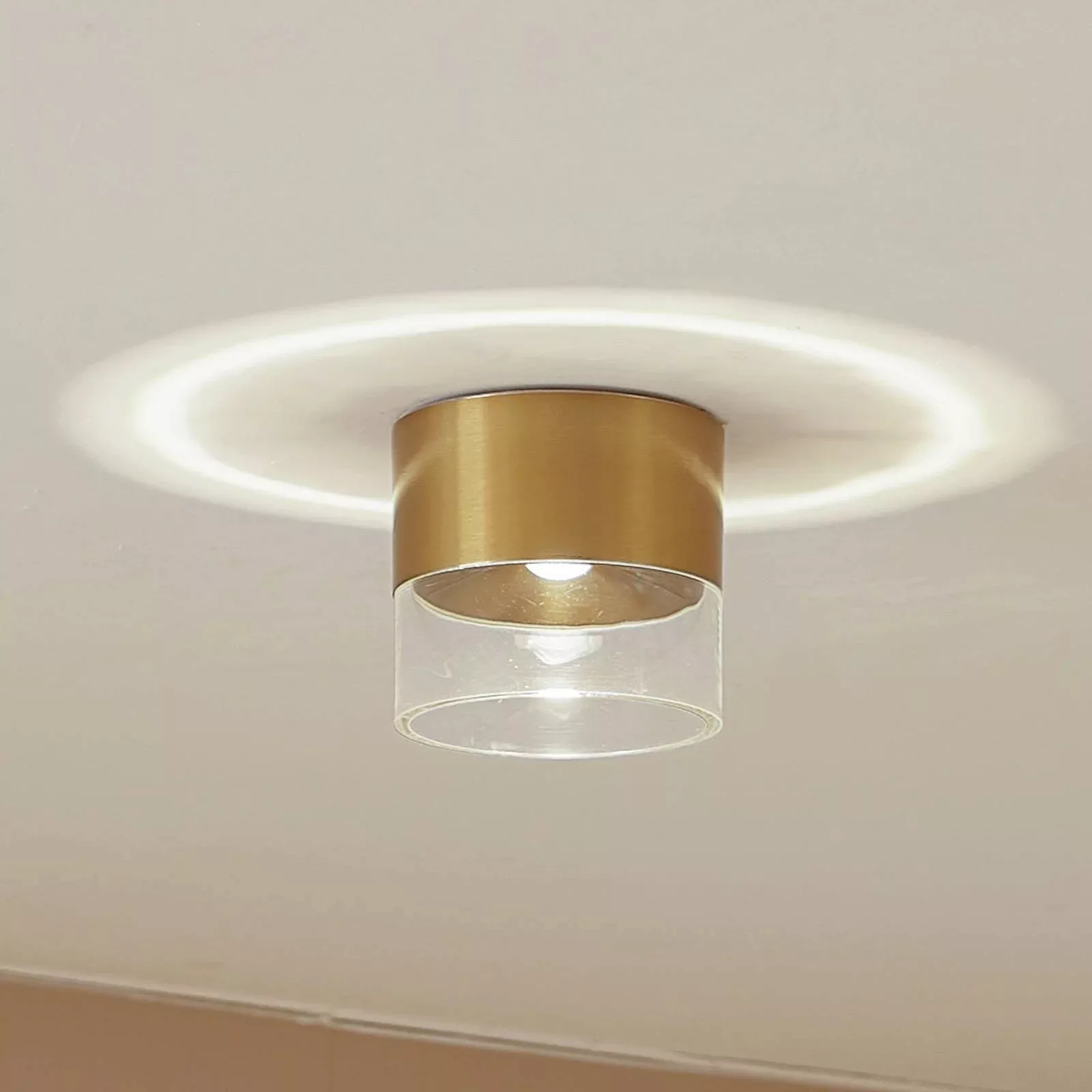 Lindby LED-Deckenleuchte Dalila, gold, Ø 10 cm, Aluminium günstig online kaufen