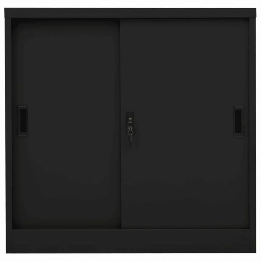 vidaXL Aktenschrank Büroschrank mit Schiebetür Schwarz 90x40x90 cm Stahl günstig online kaufen